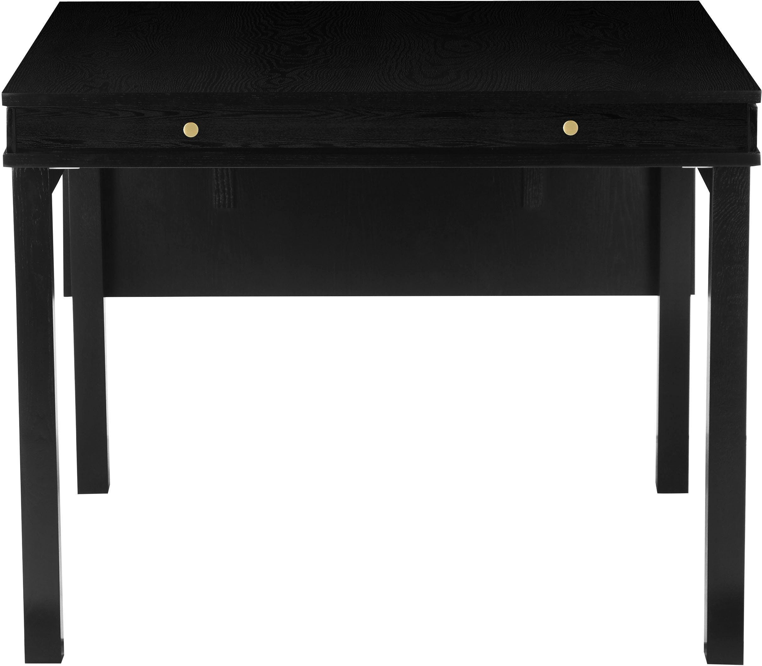 Masa extensibila Andas cu spatiu de depozitare , MDF , Negru 104-145 cm latime Arboteca