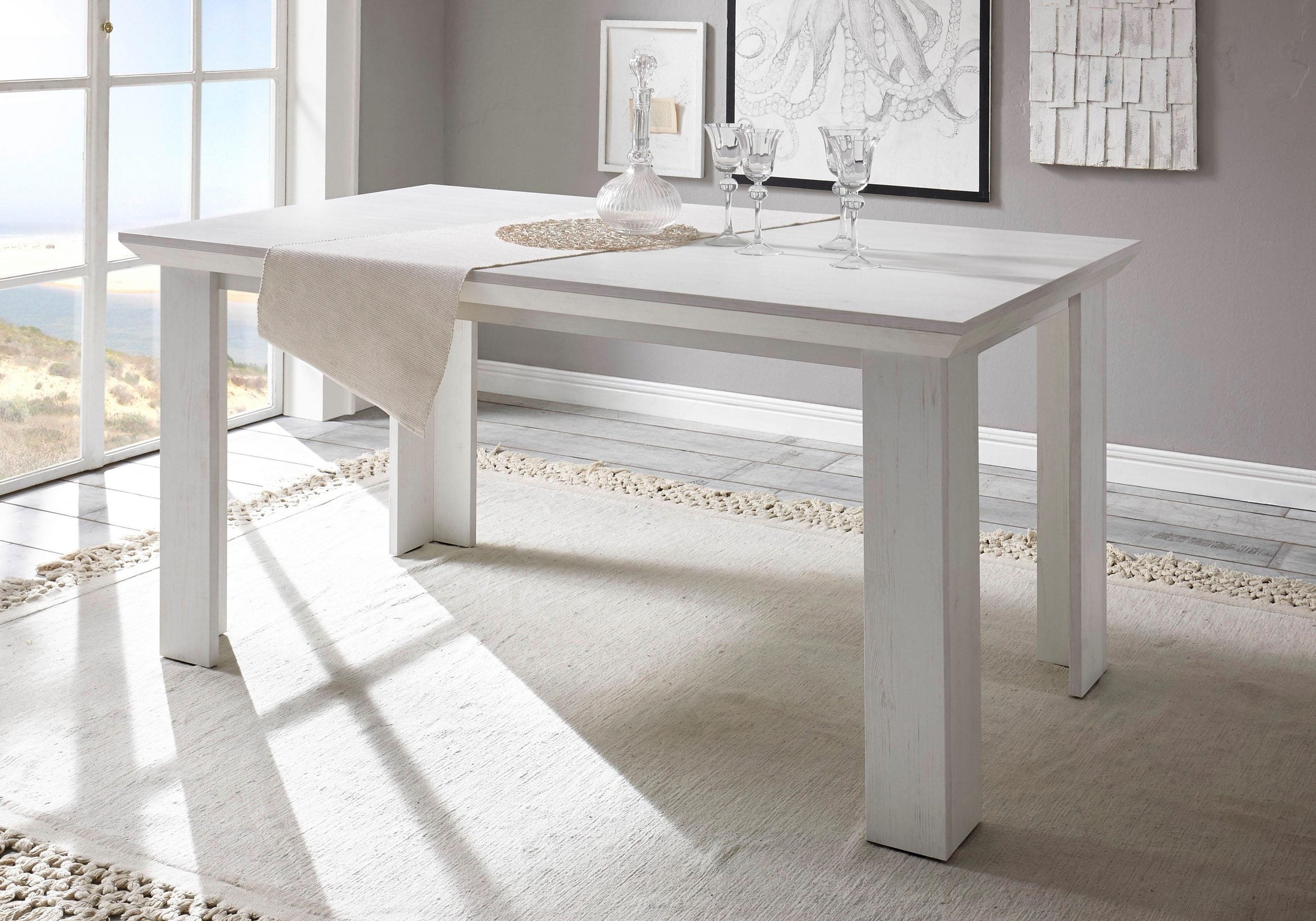 Masa California, Alb, 158 cm latime Arboteca