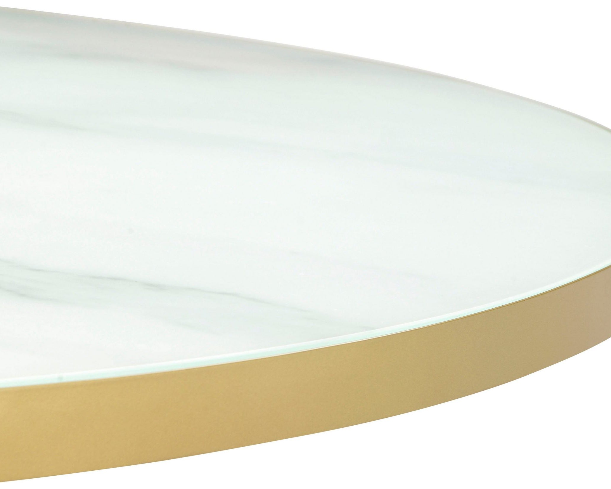 Masă rotundă Cardinet 140 cm, aspect marmură și auriu Arboteca