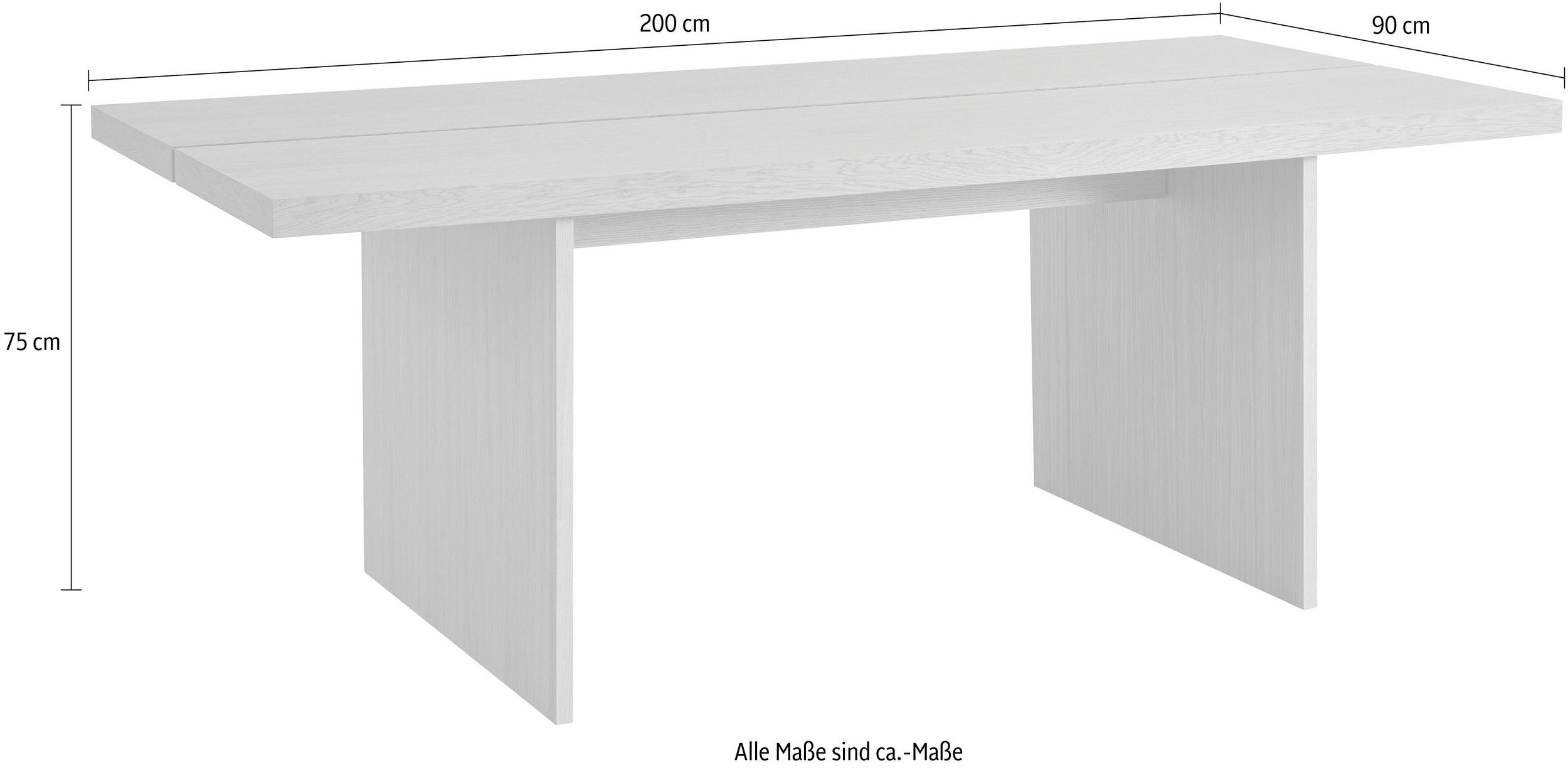 Masa Darja, furnir de stejar, 200 cm latime Arboteca