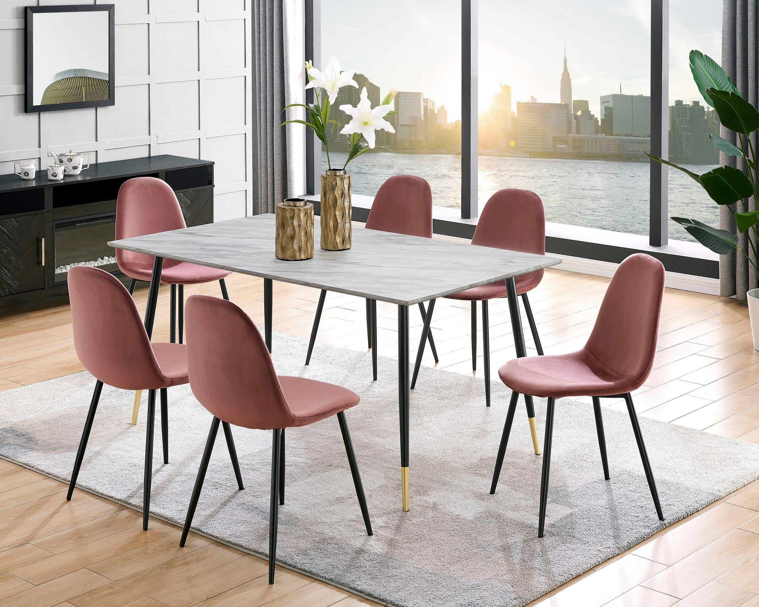 Masă MDF Edwine, cadru metal, 120 cm Arboteca