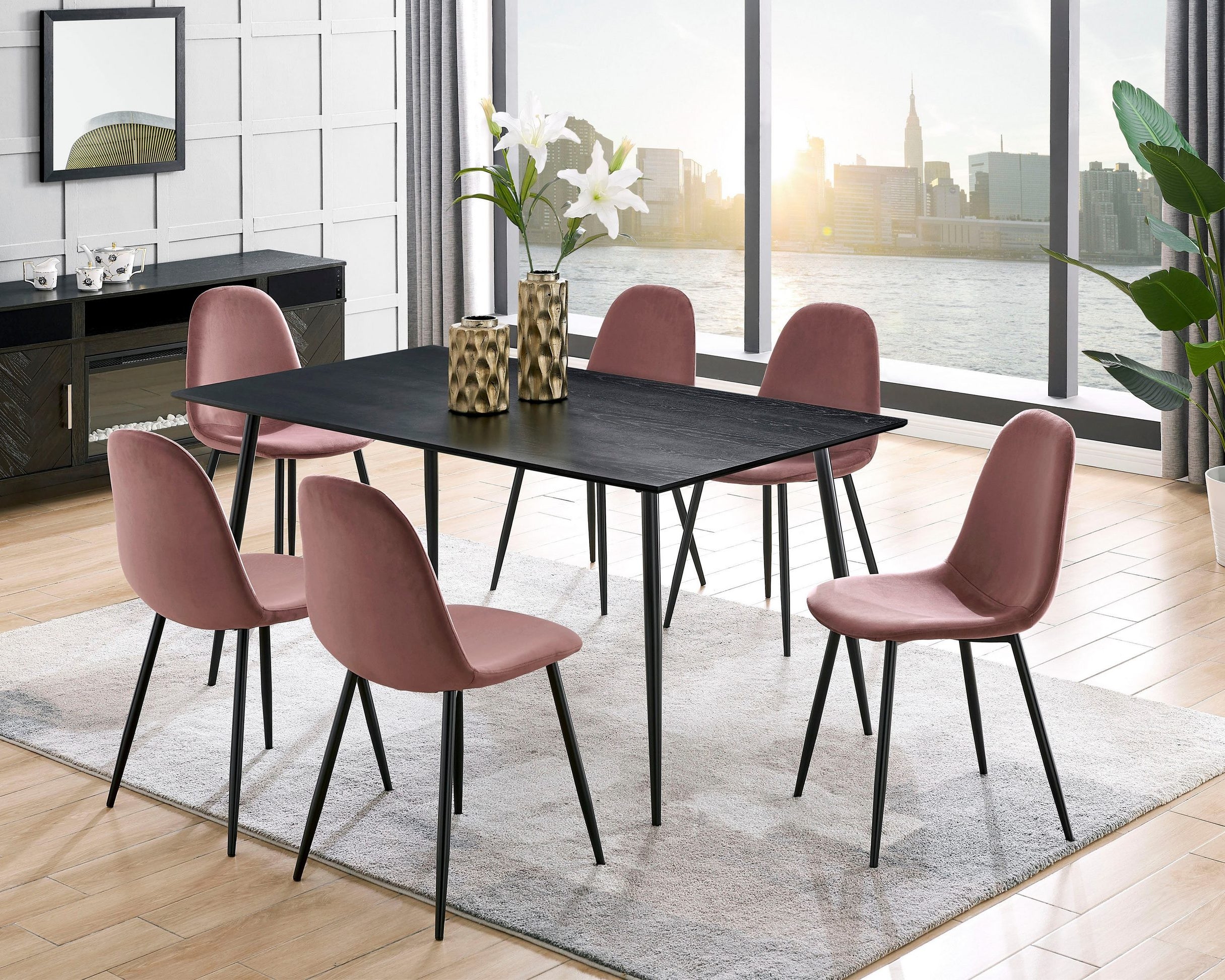Masă MDF Edwin, negru, 160 cm Arboteca
