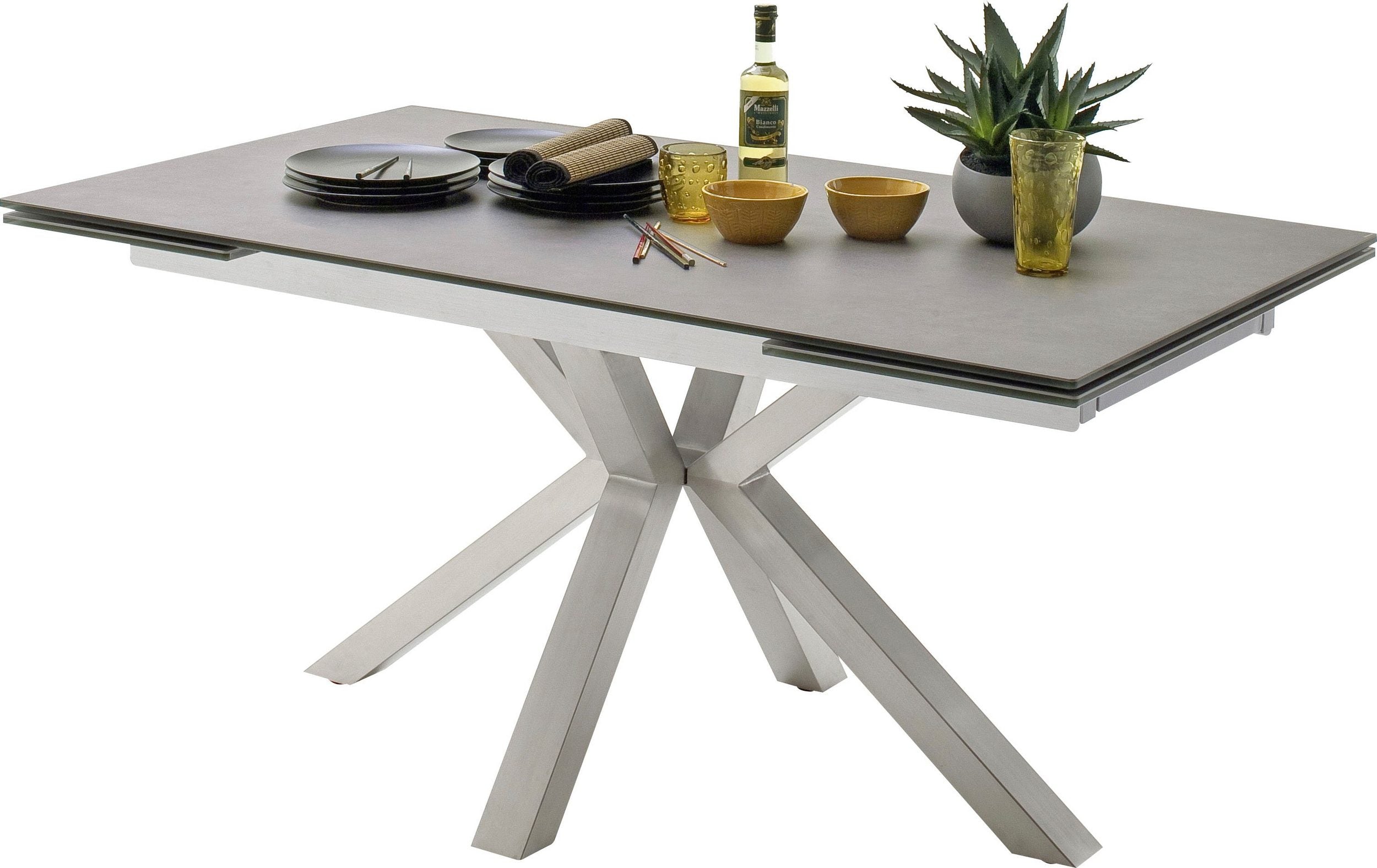 Masă extensibilă Nagano 160–240 cm, blat ceramic antracit Arboteca