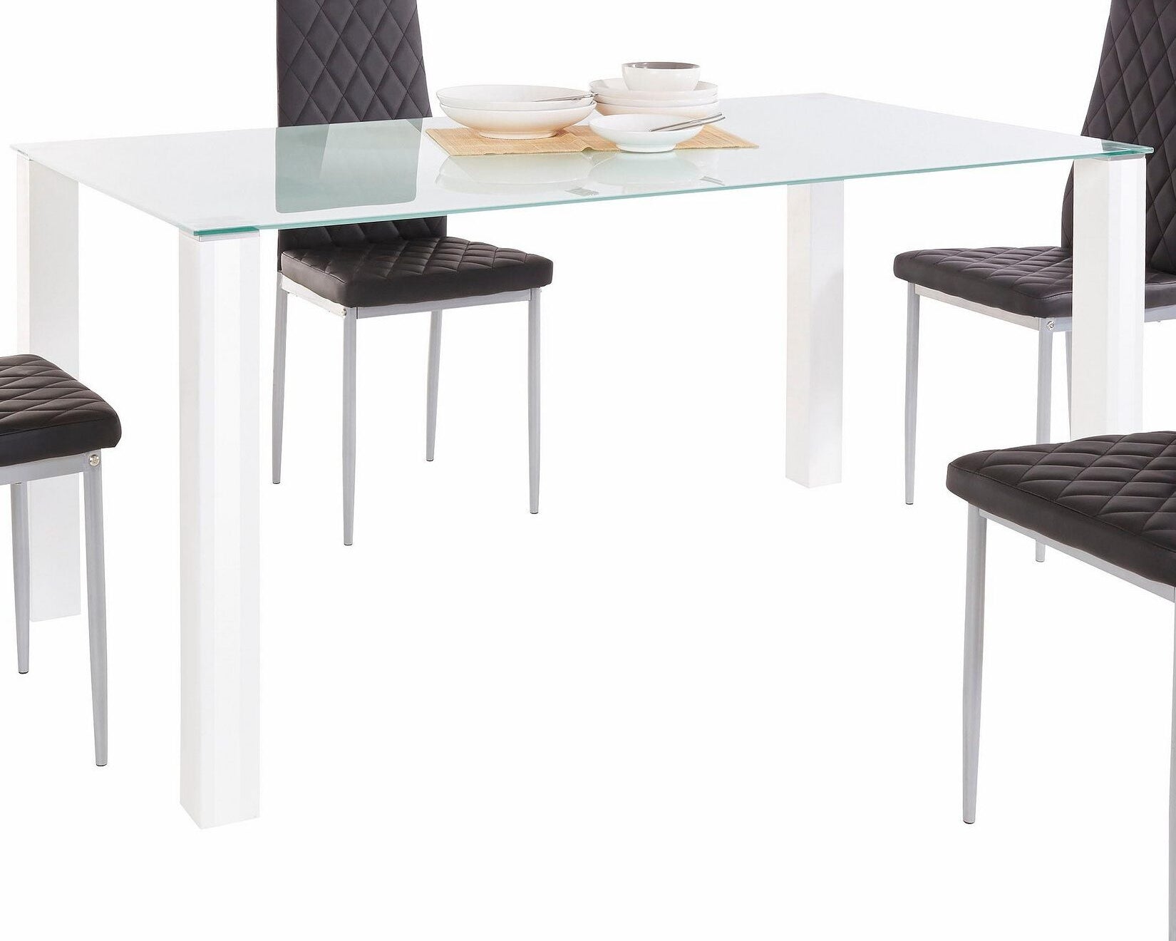 Masă sticlă Home, alb, 160 cm Arboteca
