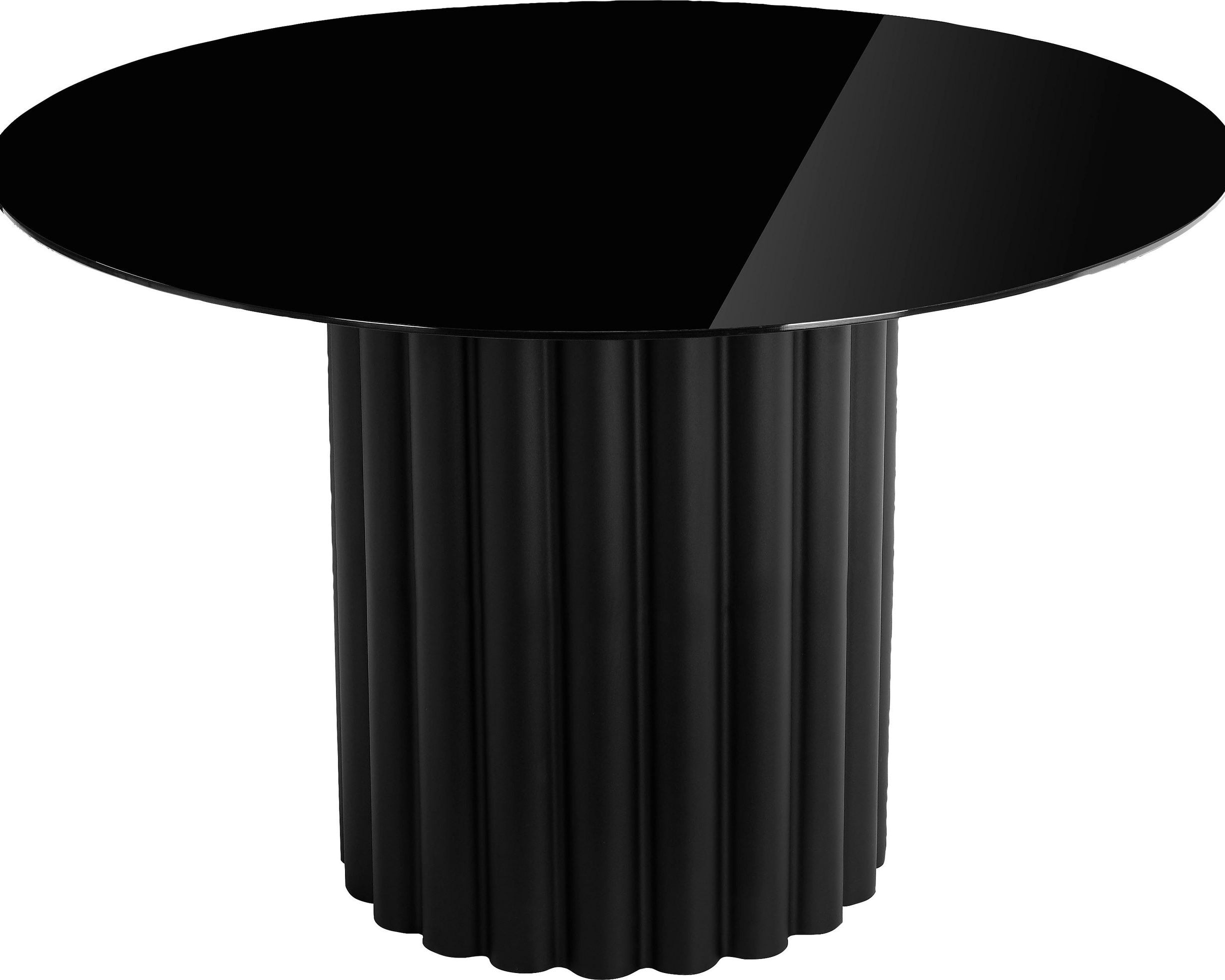 Masă sticlă Shaye, picior metalic, negru, 120 cm Arboteca