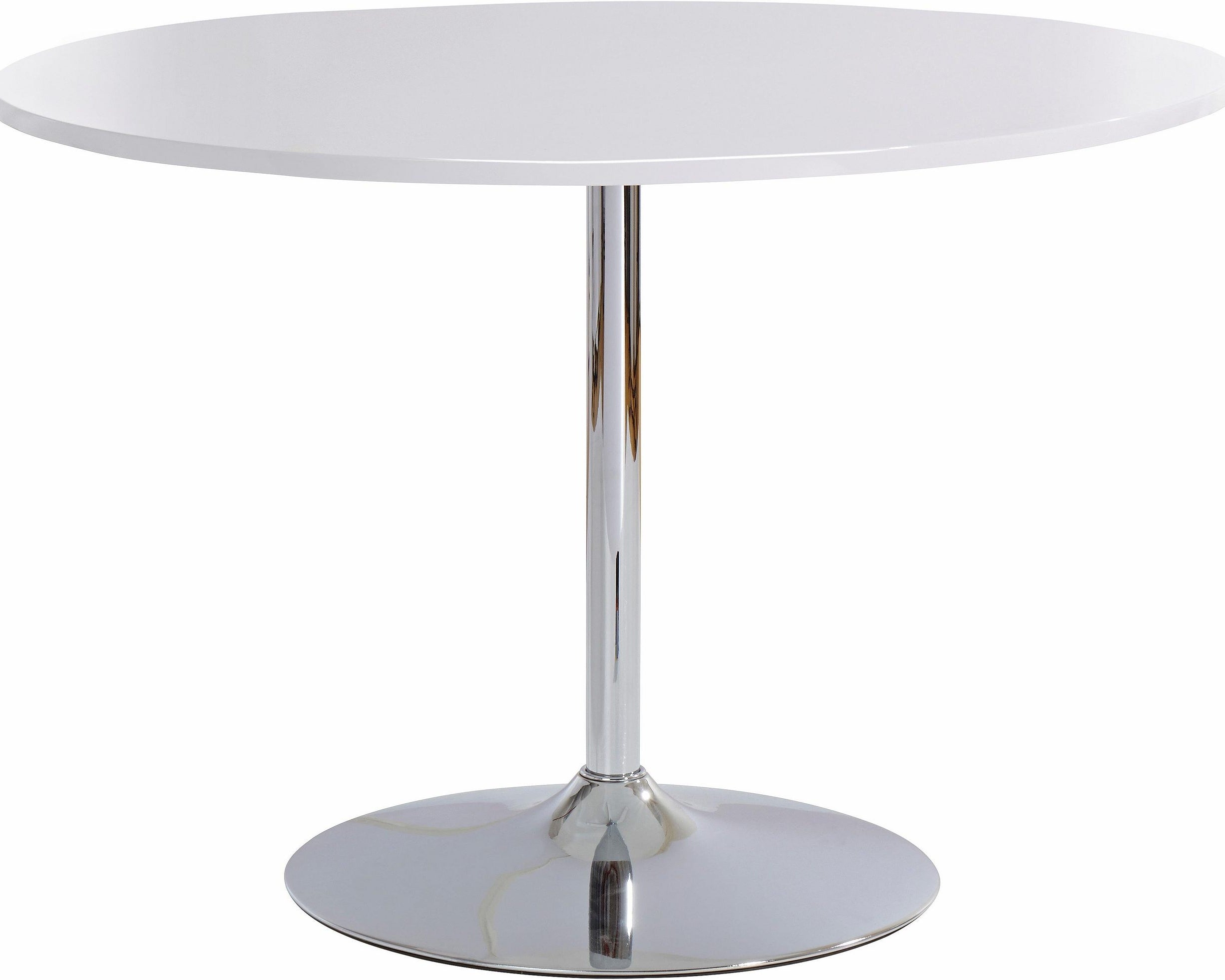 Masă rotundă Trumpet, blat alb lucios, Ø110 cm Arboteca