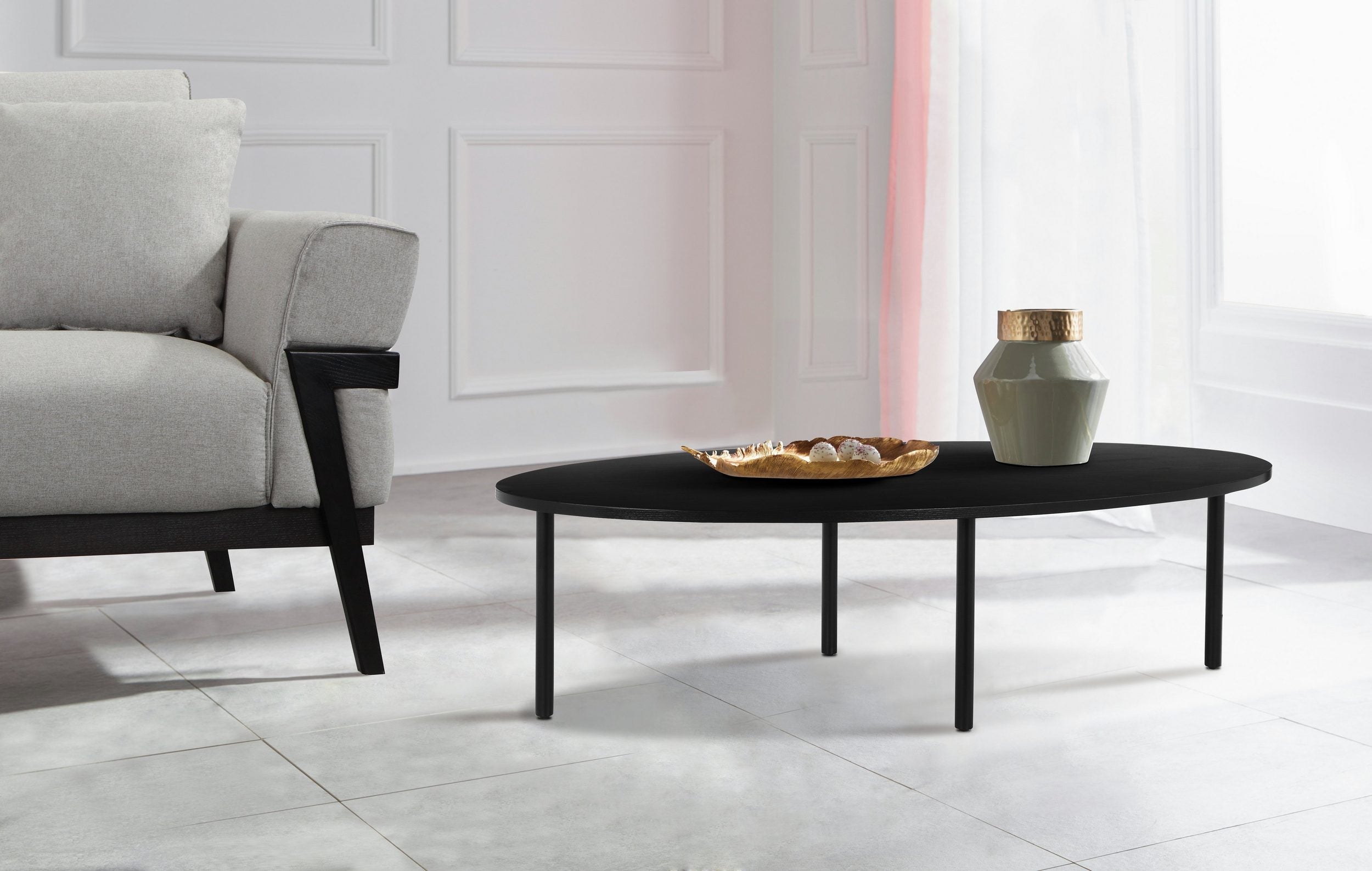 Masuta de cafea Anelisse, Negru, 140 cm latime Arboteca