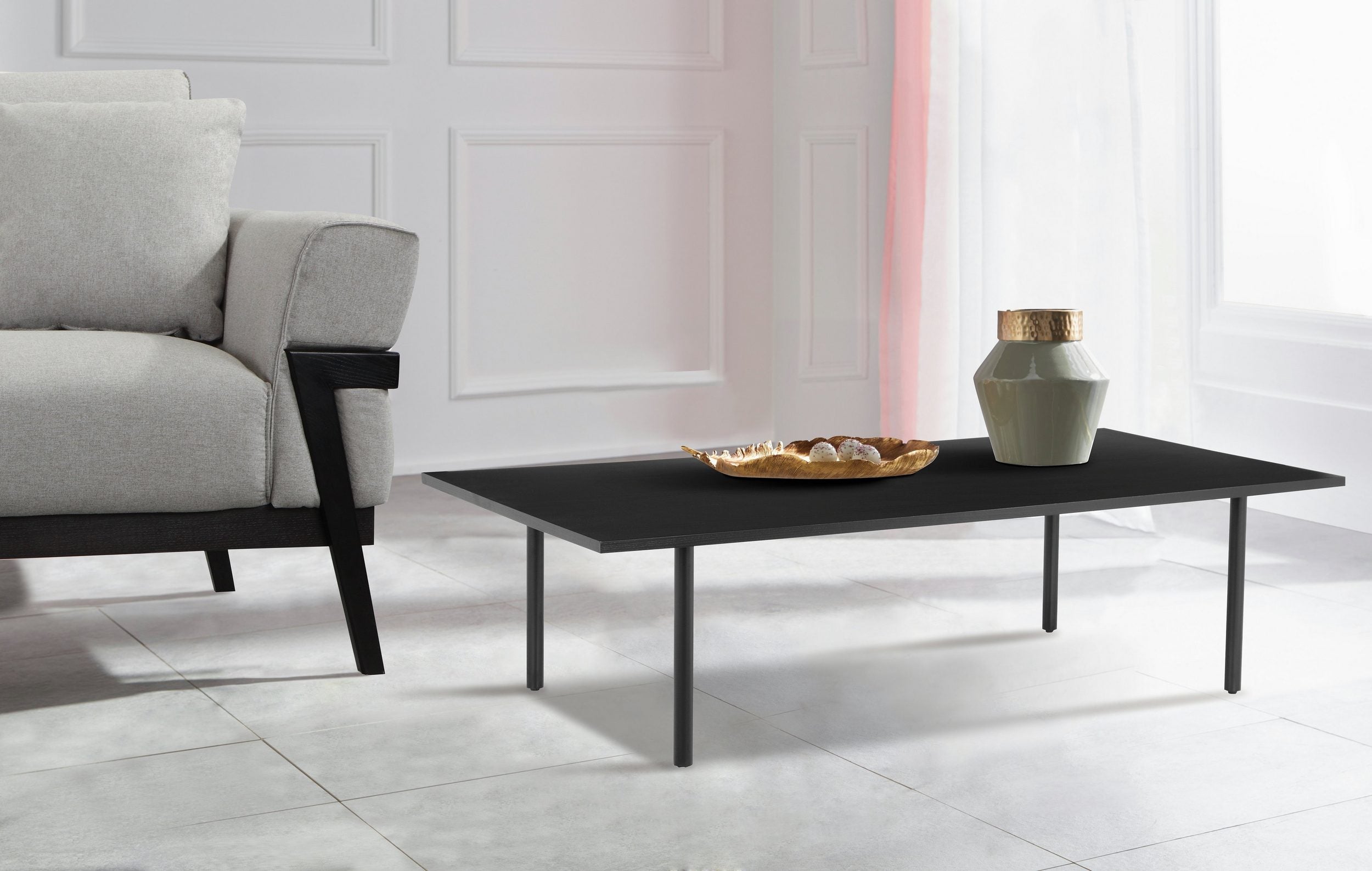 Masuta de cafea Anelisse, Negru, 140 cm latime Arboteca