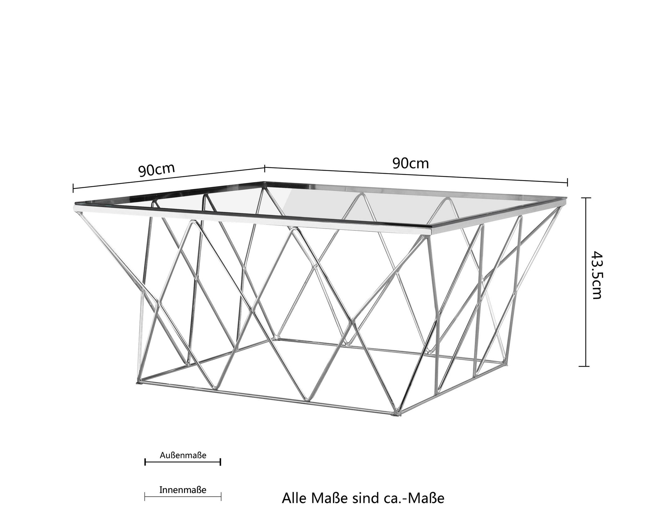 Masuta de cafea Caen, cadru Alama, 90 cm latime Arboteca