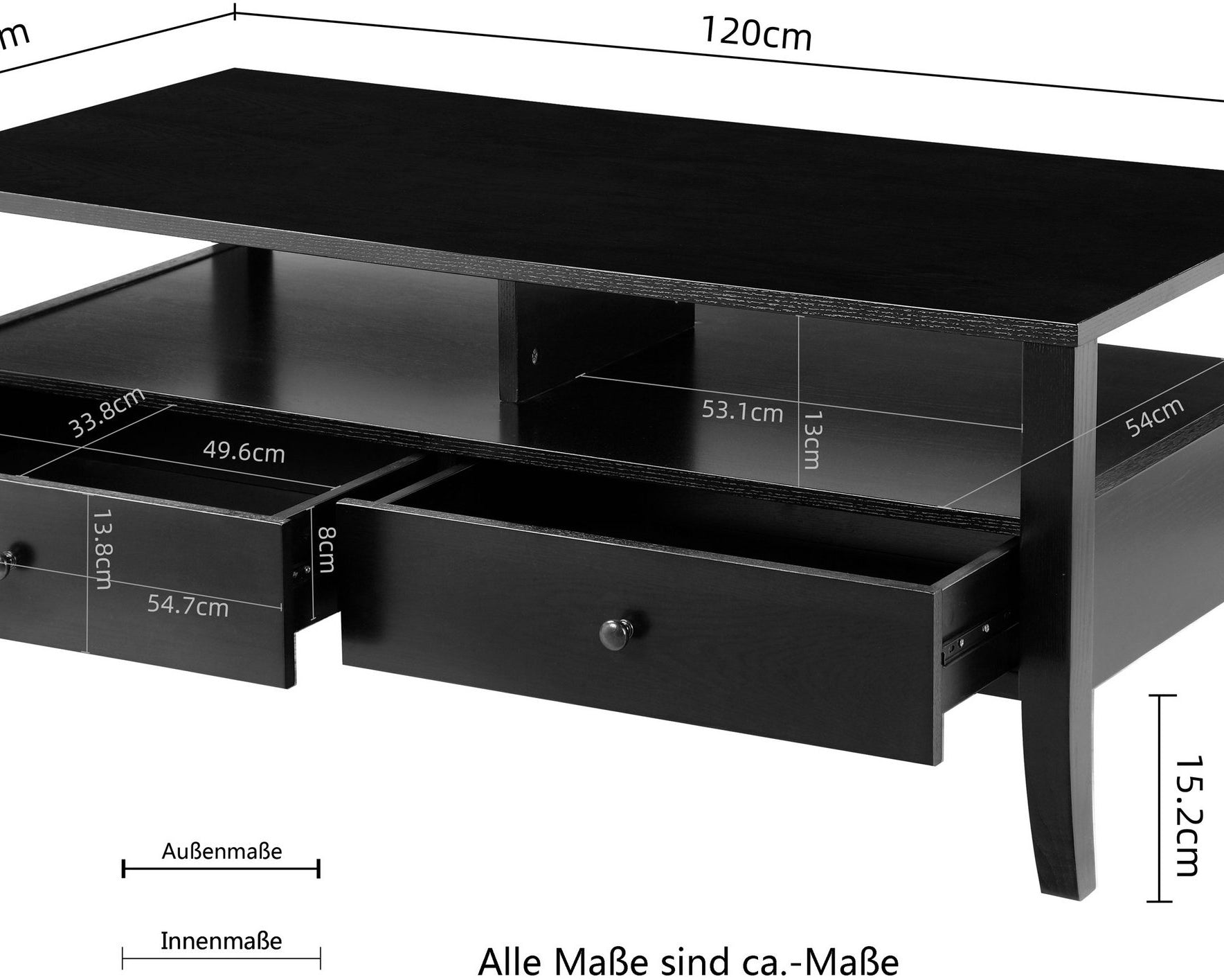 Masuta de cafea Passadena,MDF,Maro,120 cm latime Arboteca