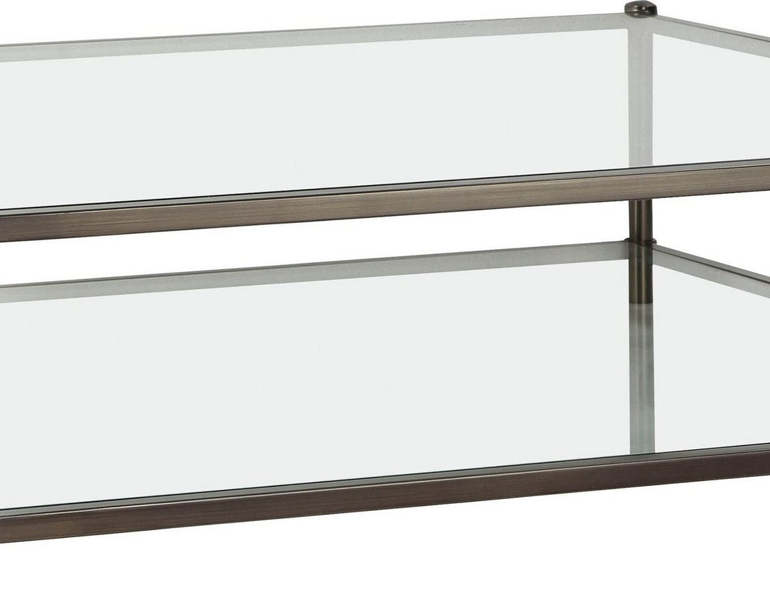 Masuță de cafea sticlă Like, cadru metalic, bronz, 103 cm Arboteca