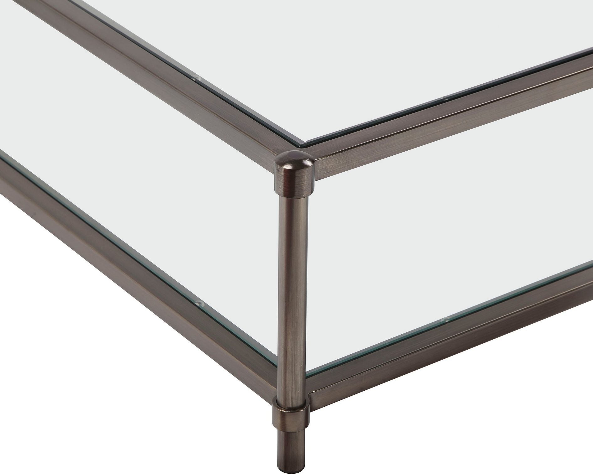 Masuță de cafea sticlă Like, cadru metalic, bronz, 103 cm Arboteca