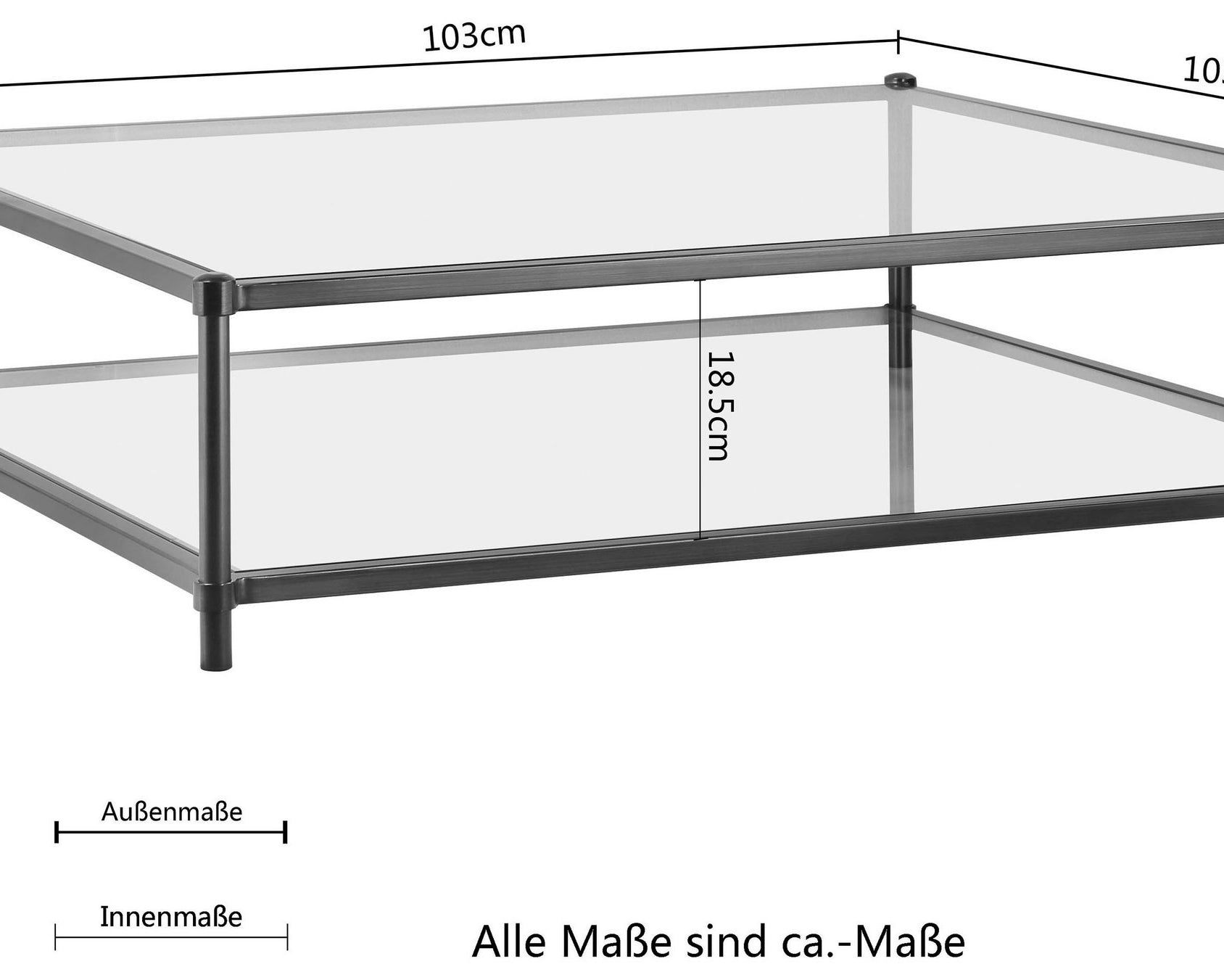 Masuță de cafea sticlă Like, cadru metalic, bronz, 103 cm Arboteca