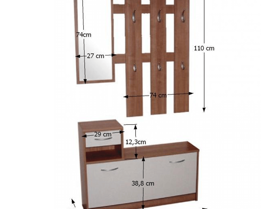 Set vestibul VONITSA, wenge, alb Kondela