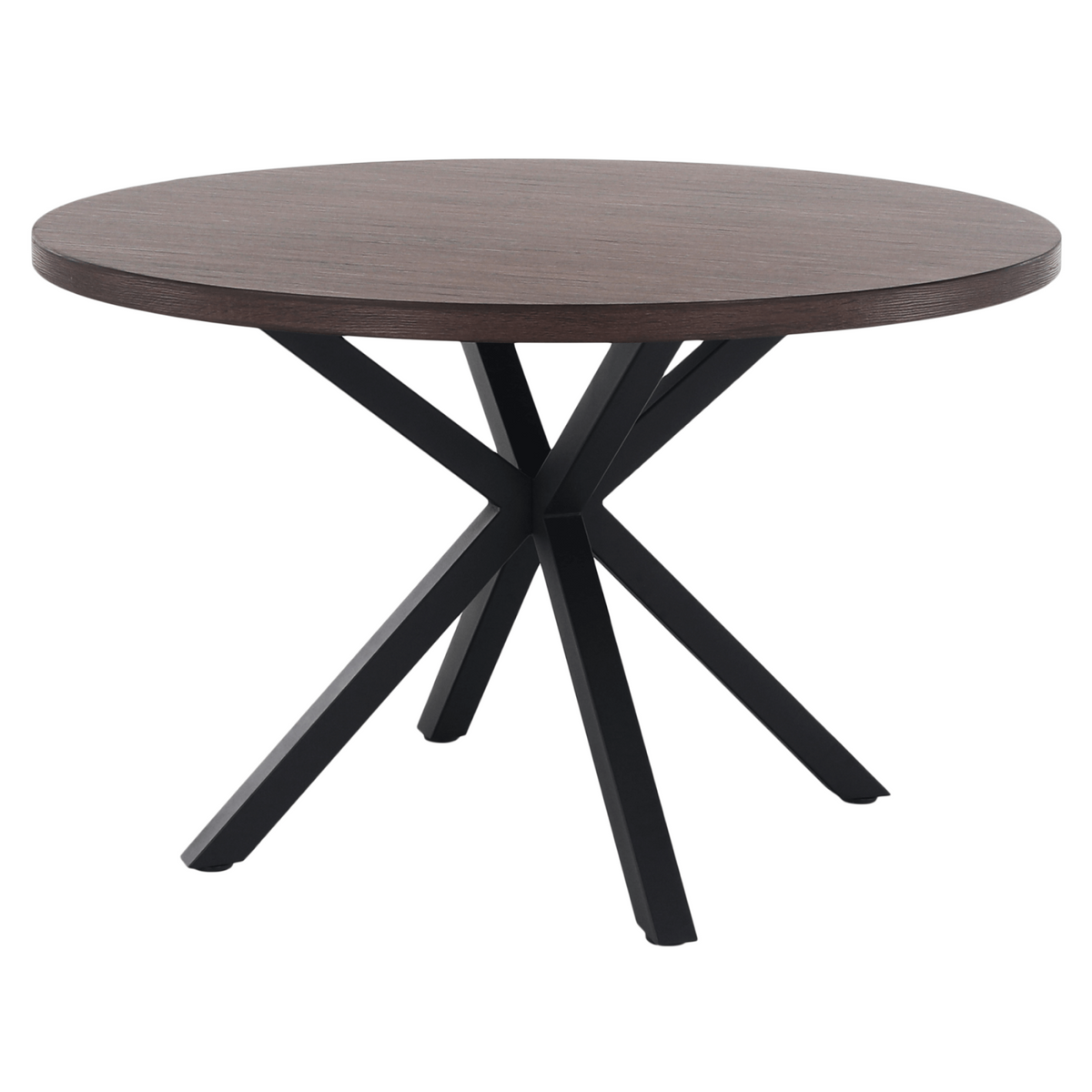 Masă de sufragerie, stejar închis / negru, diametru 120 cm, MEDOR Kondela