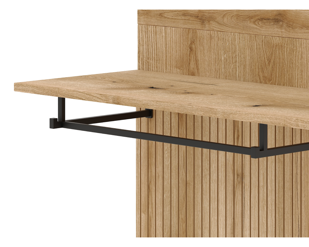 Set mobilier hol NODRI cu oglindă și pantofar, stejar evoke/grafit, 100x204 cm Kondela