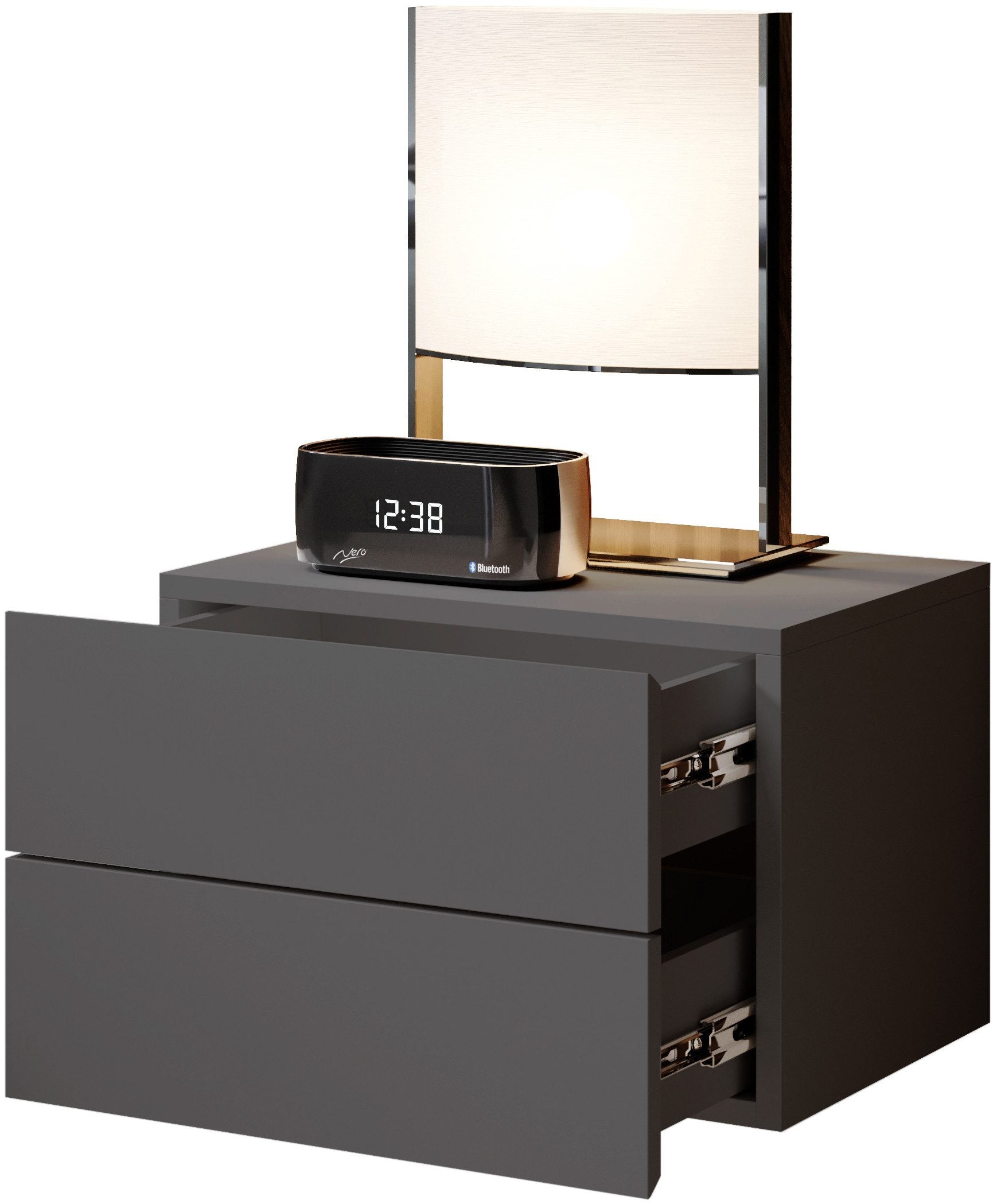 Set doua Noptiere Suspendate Cabo , Grafit , 42 cm latime Arboteca