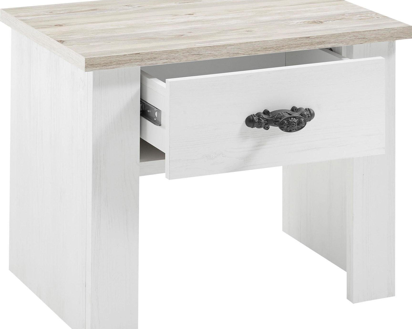 Noptiera Florenz, alb, cu sertar, 58 cm latime Arboteca
