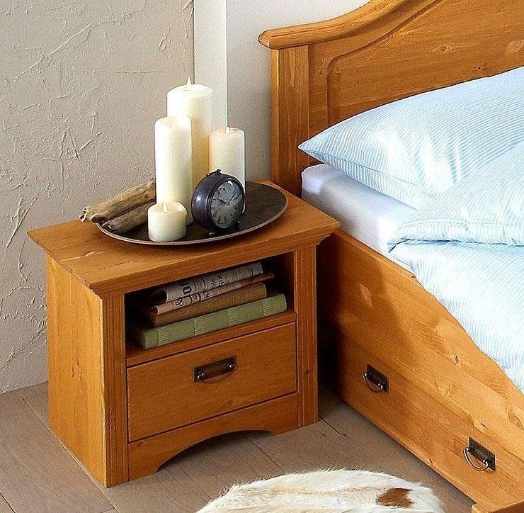 Noptiera Konrad, lemn masiv, Natur, 56 cm latime Arboteca