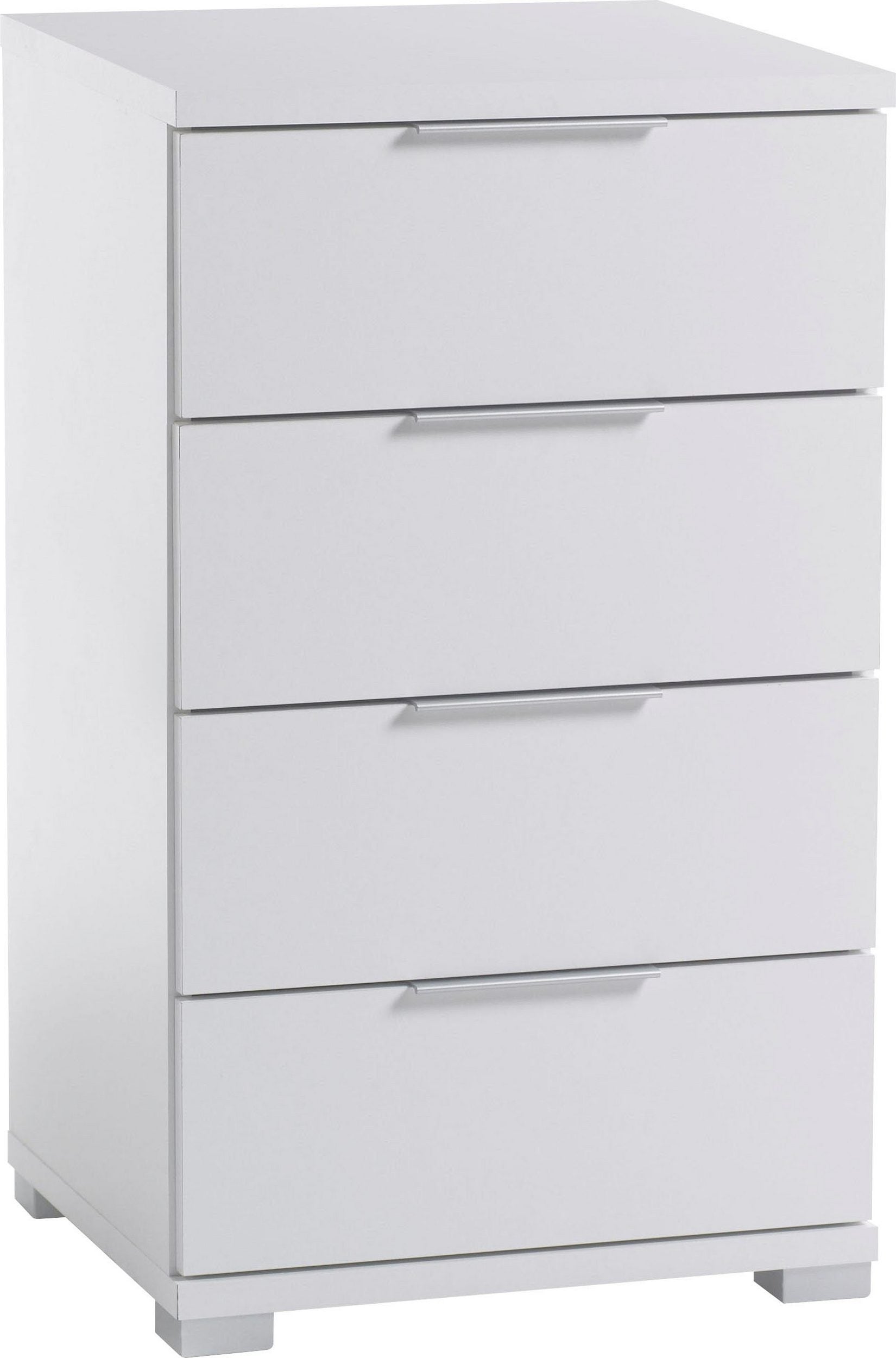 Noptiera cu patru sertare , Alb , 79 cm inaltime Arboteca