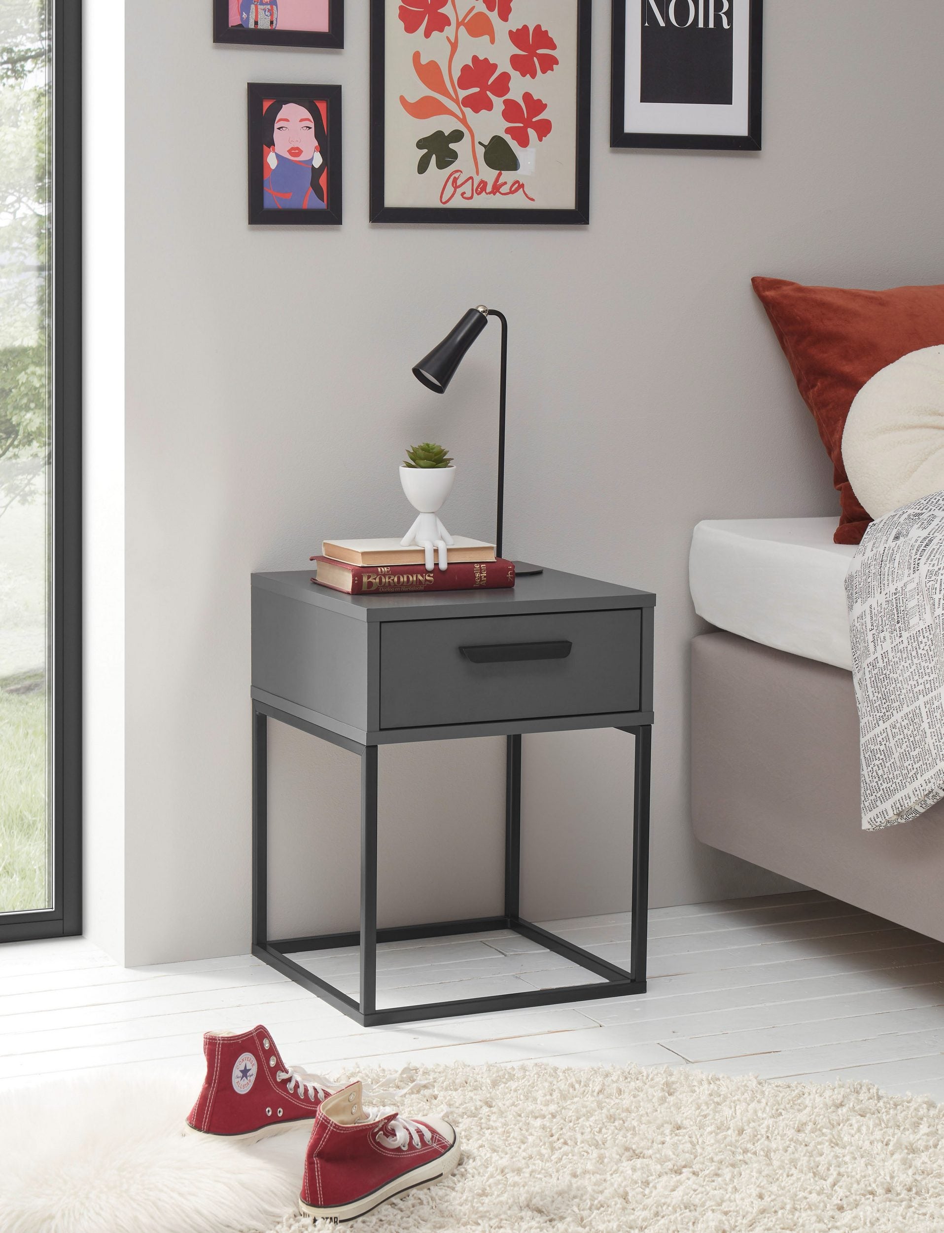 Noptiera Suna, Gri, 40 cm latime Arboteca