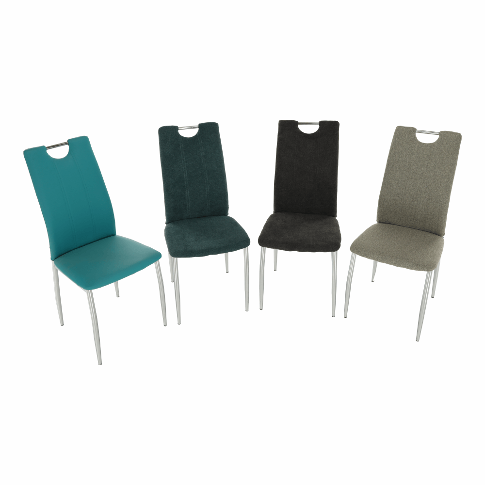 Scaun dining CHIOS, textil gri maro/crom, 42x52x97 cm Kondela