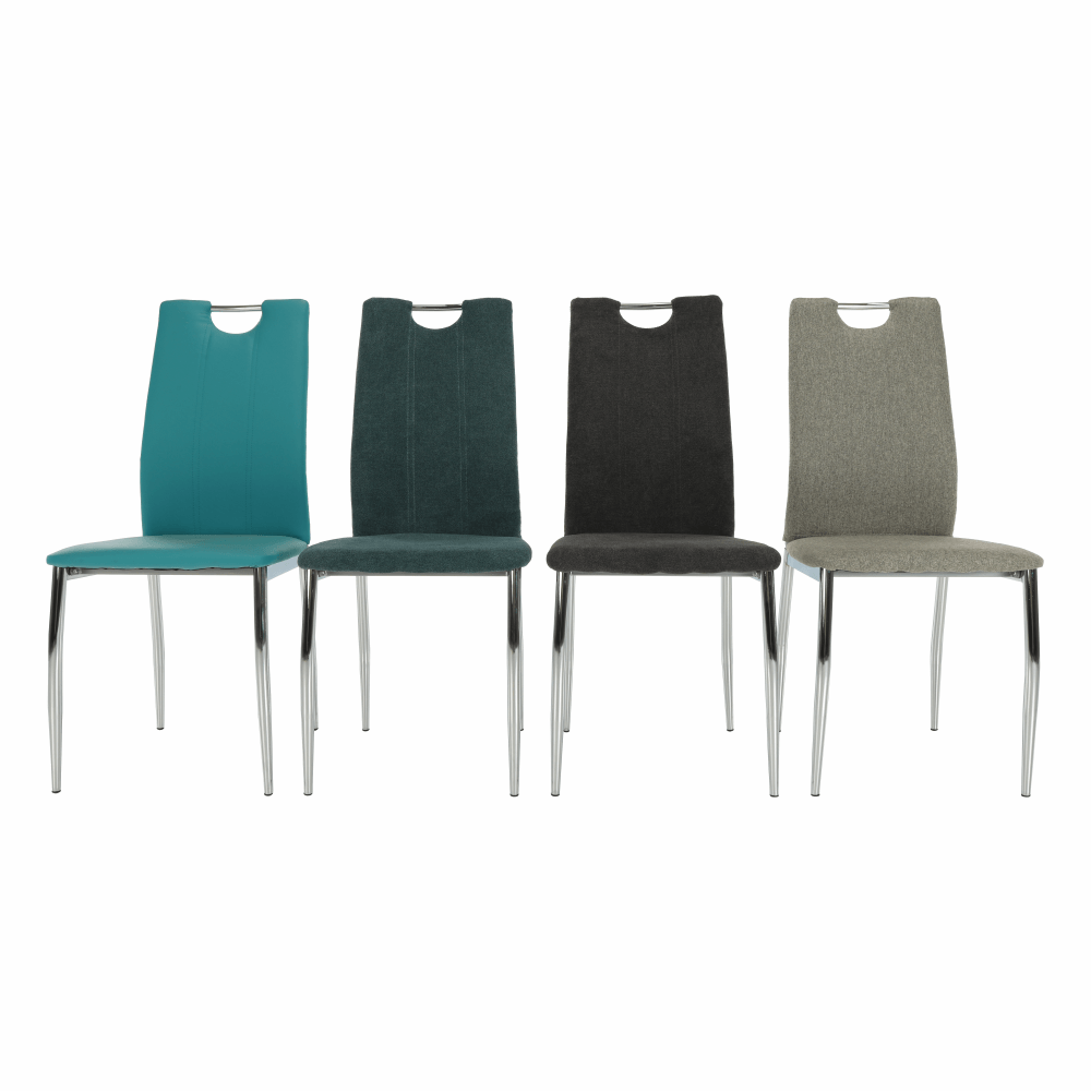 Scaun dining CHIOS, textil gri maro/crom, 42x52x97 cm Kondela