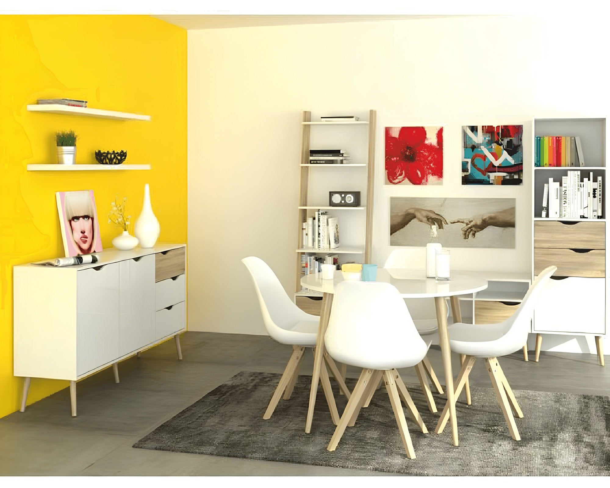 Comodă TV OSLO 75391, stejar sonoma/alb, 2 sertare, 117 cm Kondela