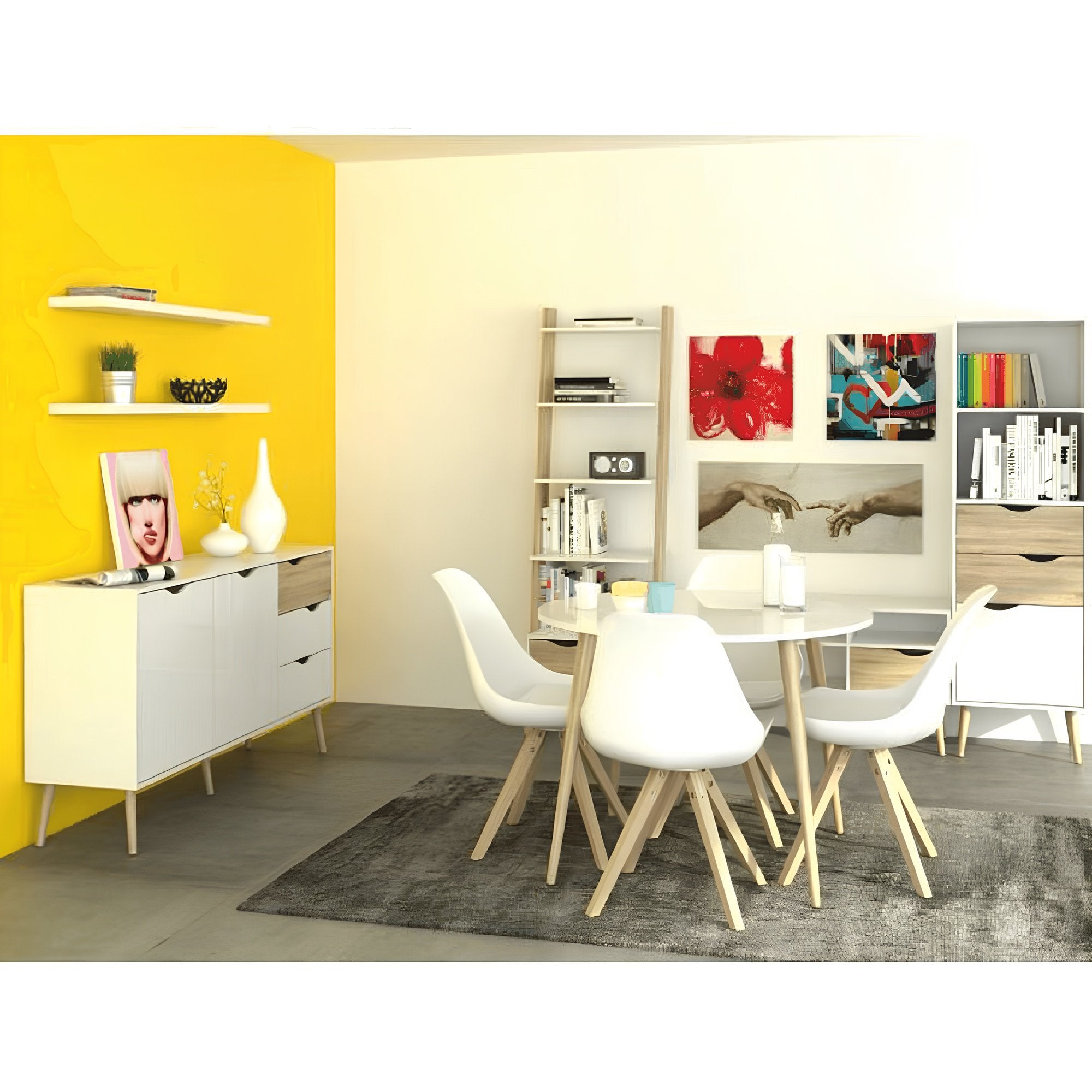 Comodă TV OSLO 75391, stejar sonoma/alb, 2 sertare, 117 cm Kondela