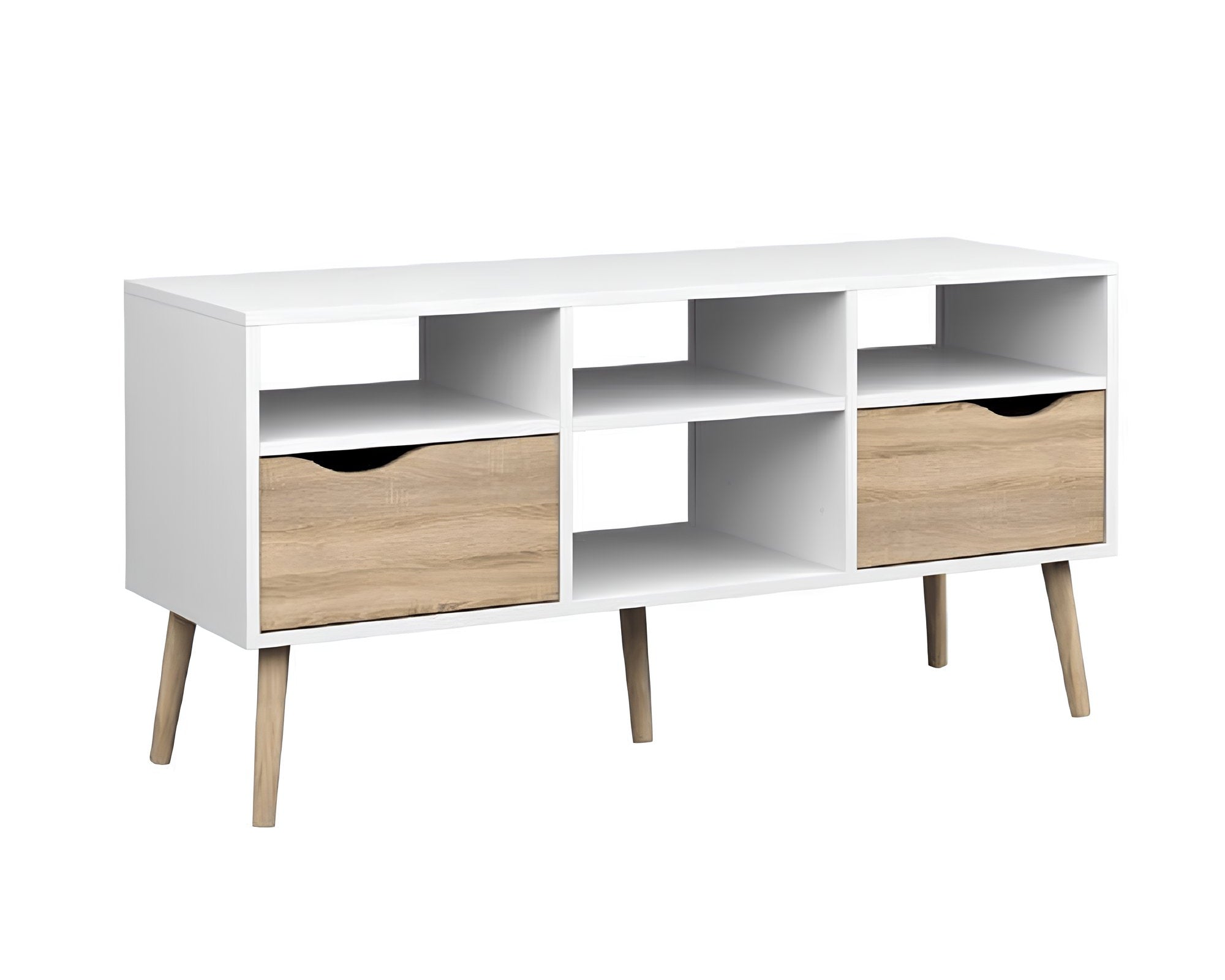 Comodă TV OSLO 75391, stejar sonoma/alb, 2 sertare, 117 cm Kondela