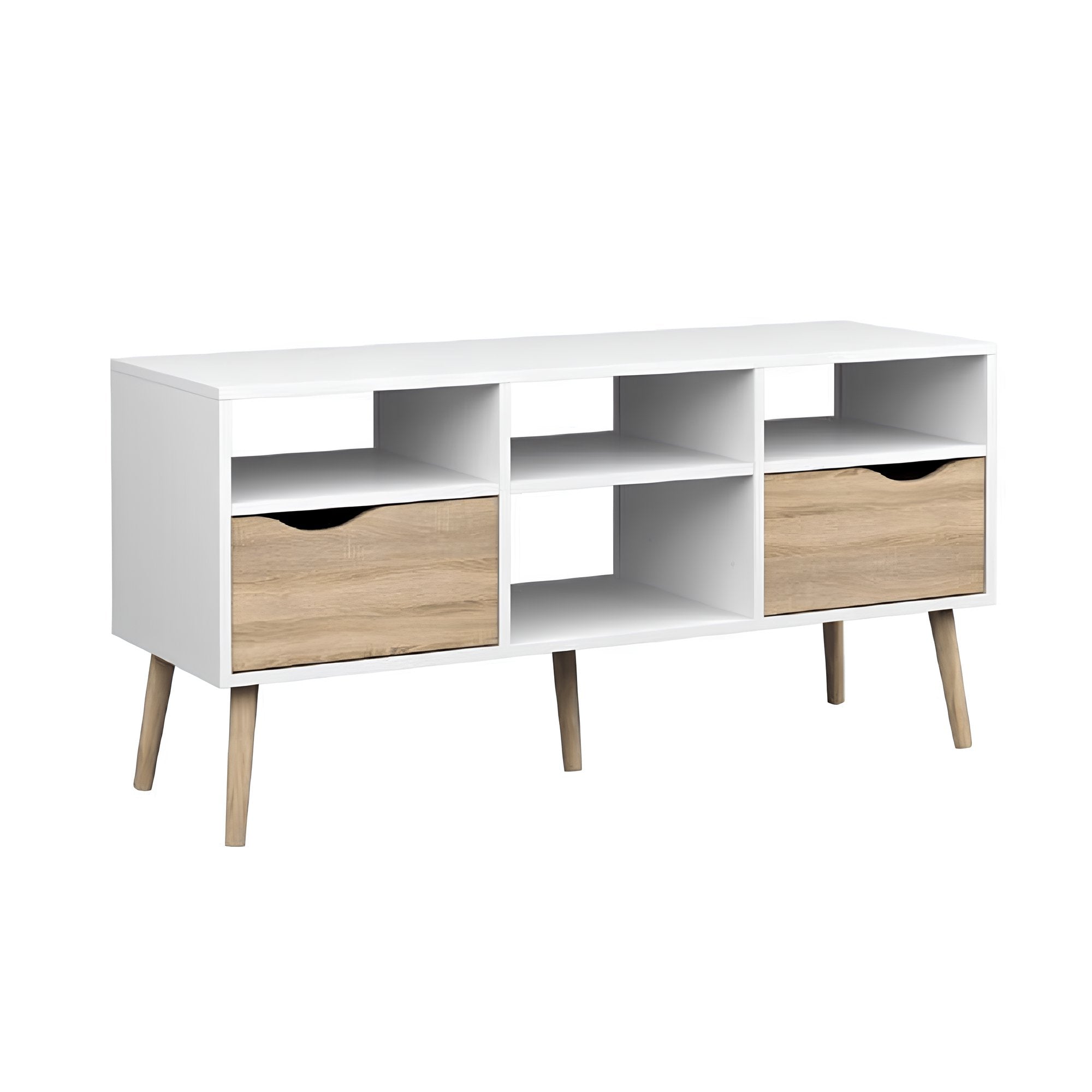 Comodă TV OSLO 75391, stejar sonoma/alb, 2 sertare, 117 cm Kondela