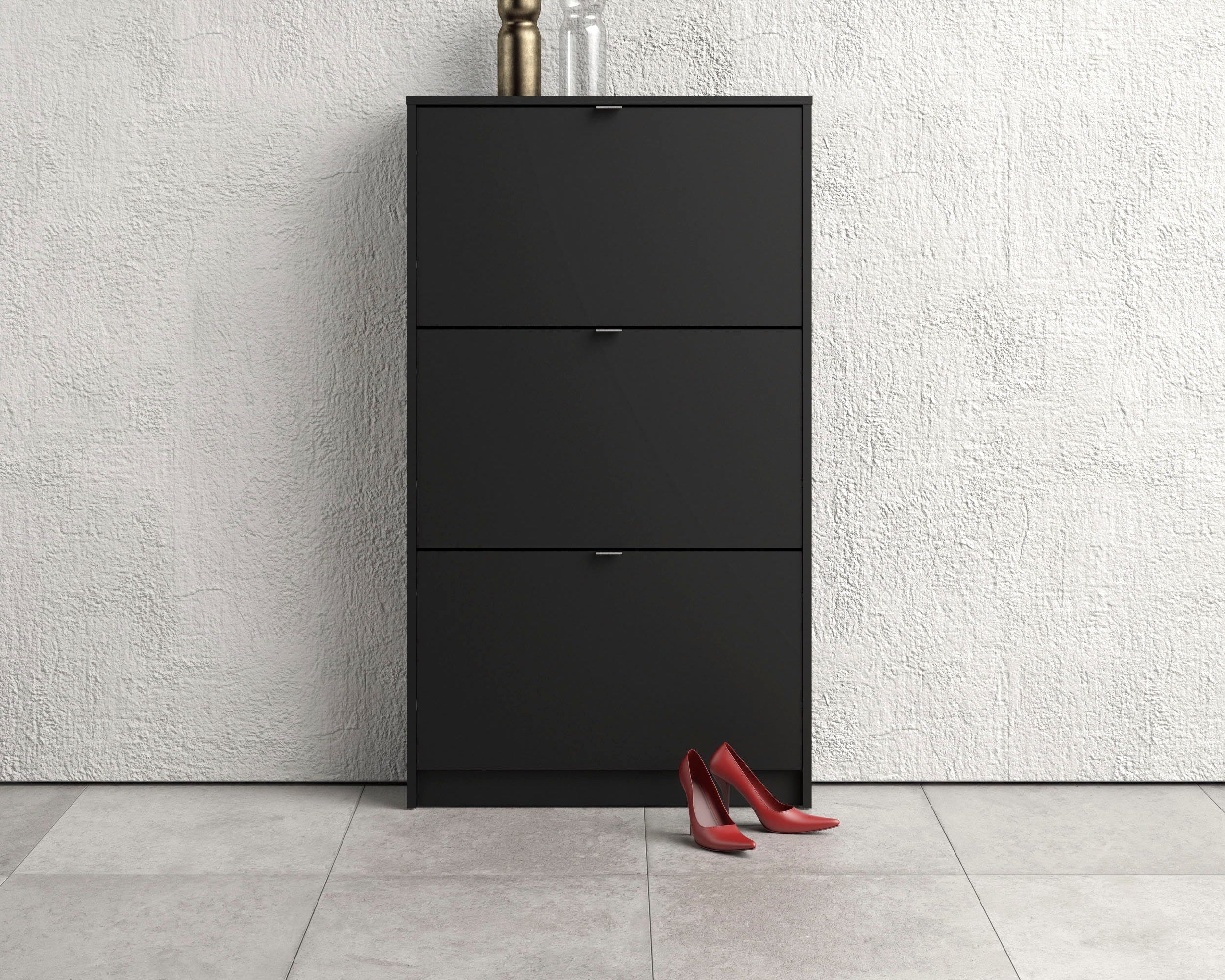 Pantofar Klapio cu trei compartimente, negru, 16.55 cm adâncime Arboteca