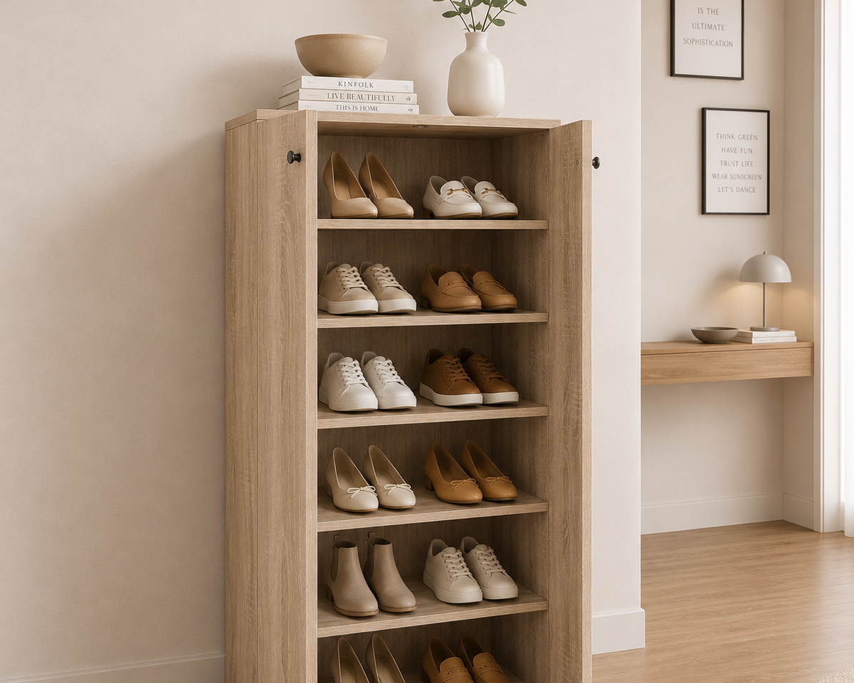 Pantofar PROCIDA sonoma cu 2 uși, PAL melaminat, 55x36,5x118,5 cm Arboteca