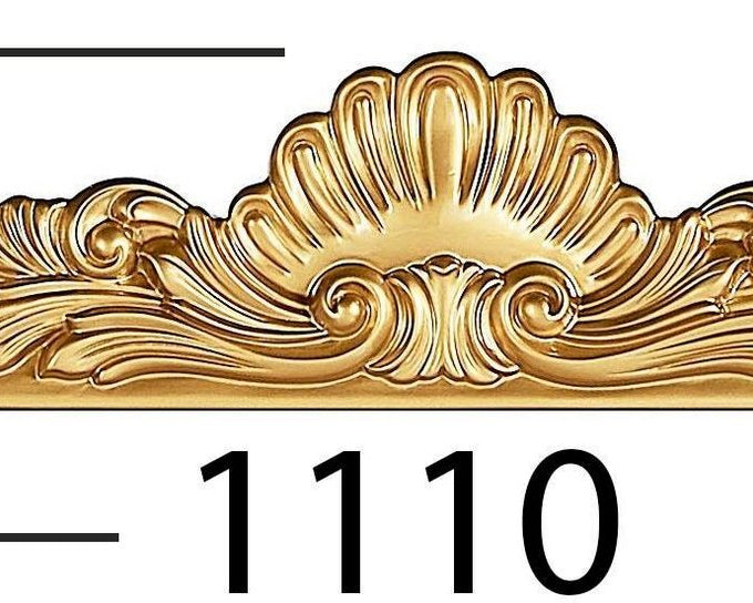 Element decorativ pentru dulap Alice din poliuretan, auriu, 111 cm latime Arboteca