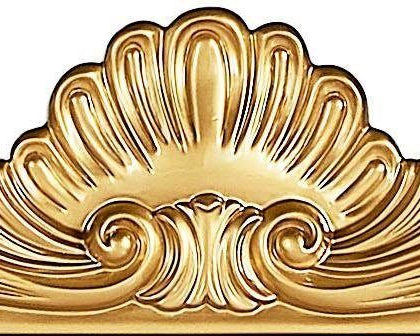 Element decorativ pentru dulap Alice din poliuretan, auriu, 111 cm latime Arboteca