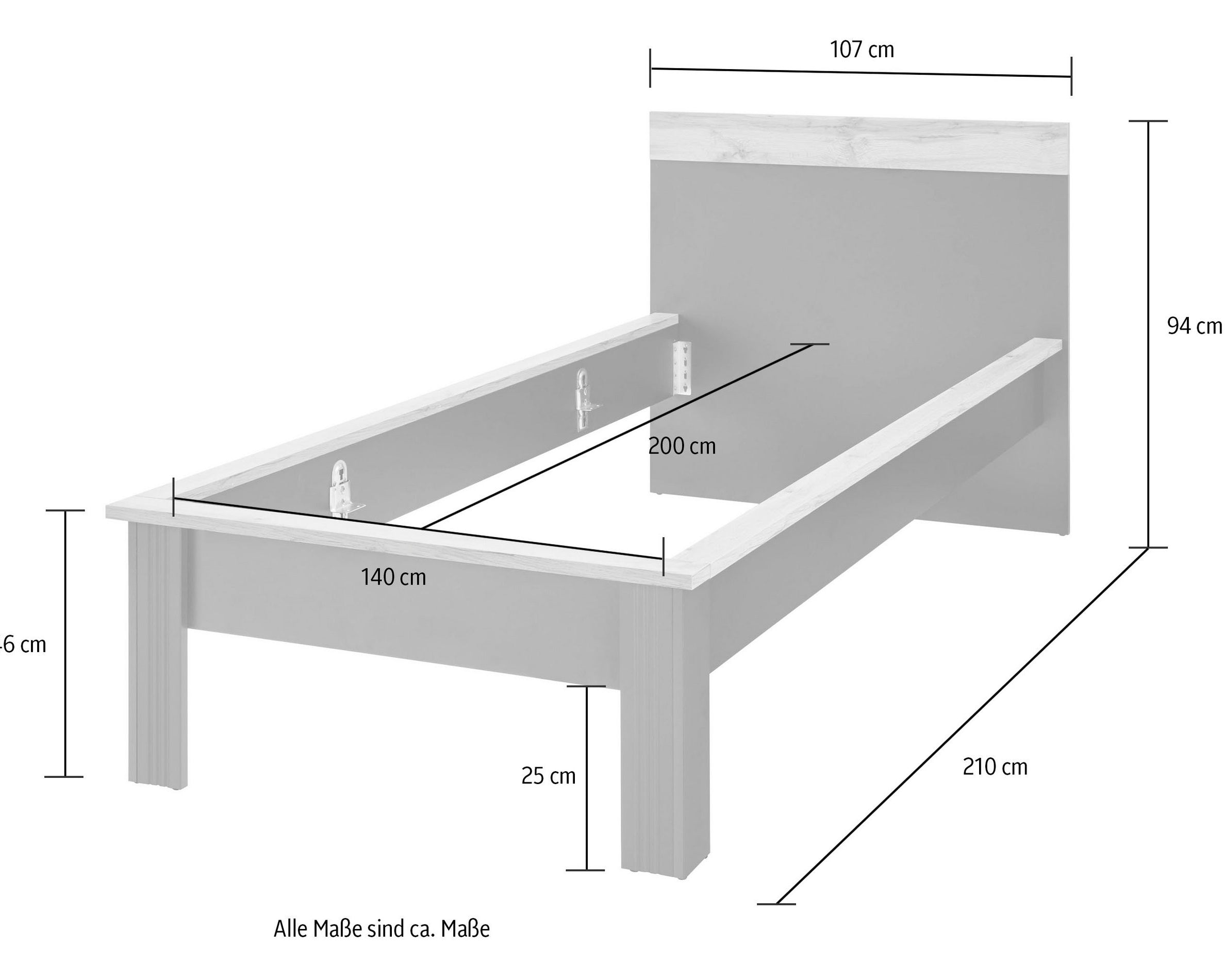 Pat cu noptiera Westmister, 90 cm latime Arboteca