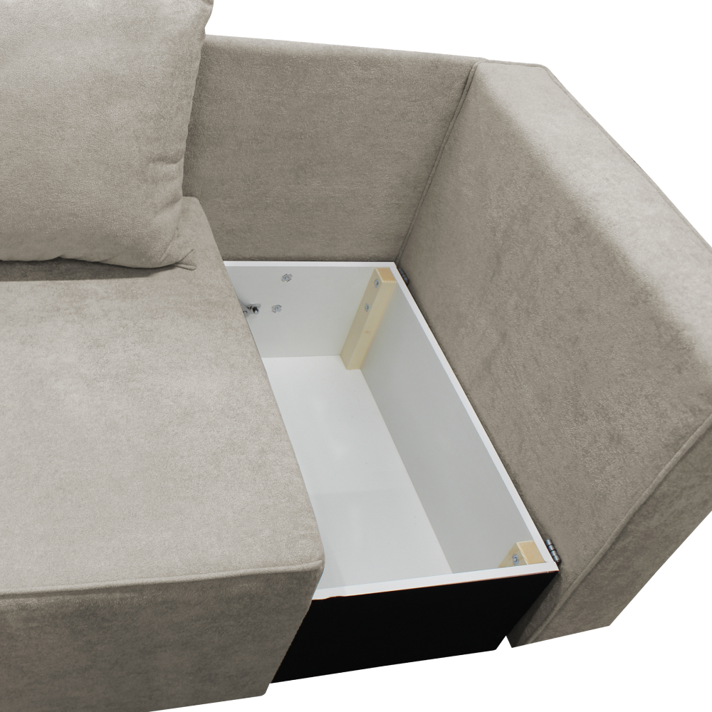 Canapea extensibilă IMOLA, bej gri Taupe, pe dreapta, 191x80x75 cm Kondela