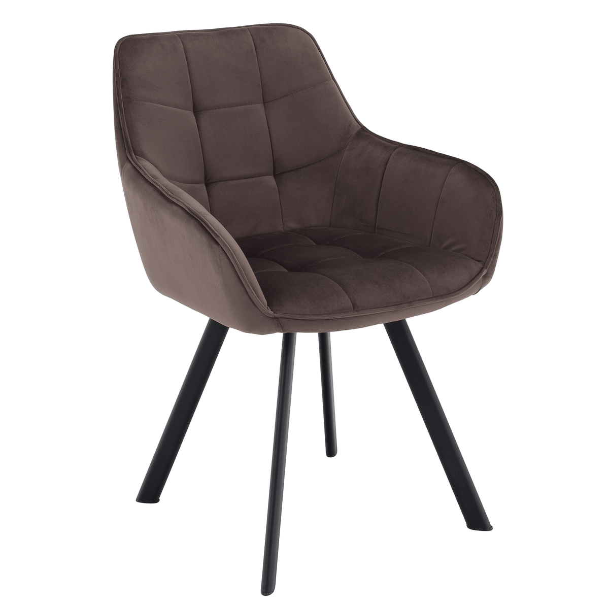 Scaun de design LECTOURE, gri-maronie Velvet/negru, 58.5x62x84.5 cm Kondela