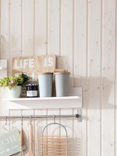 Polita Oslo, lemn masiv, 50 cm,Alb Arboteca