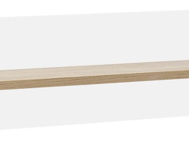 Poliță de perete Clair, alb lucios / natur, 138 cm Arboteca