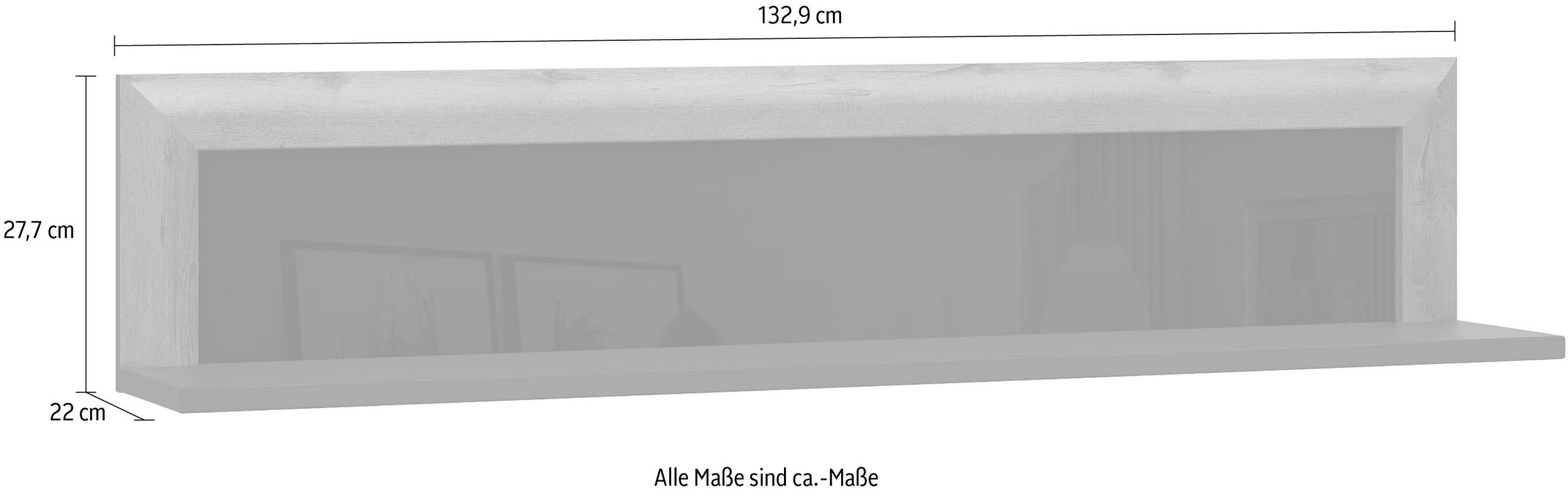 Polita Savona, Negru-Lucios, 133 cm latime Arboteca