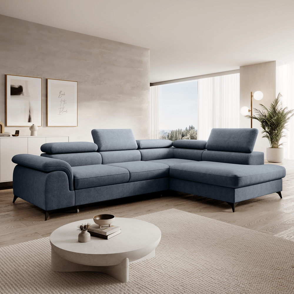 Set canapea extensibilă TERNI, gri, pe dreapta, 275x205x75 cm Kondela