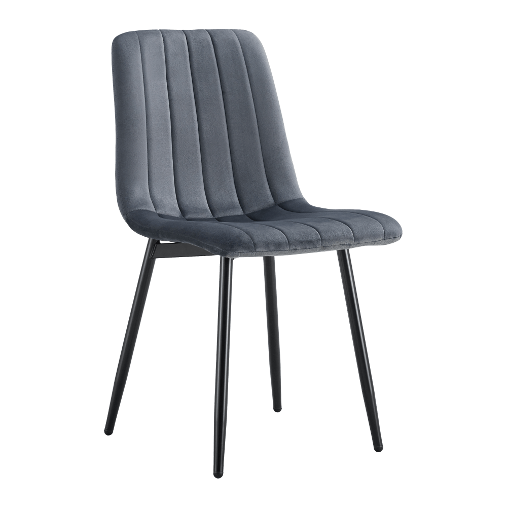 Scaun OLVERA TIP 1, material Velvet gri închis/negru, 44.5x56.5x86 cm Kondela