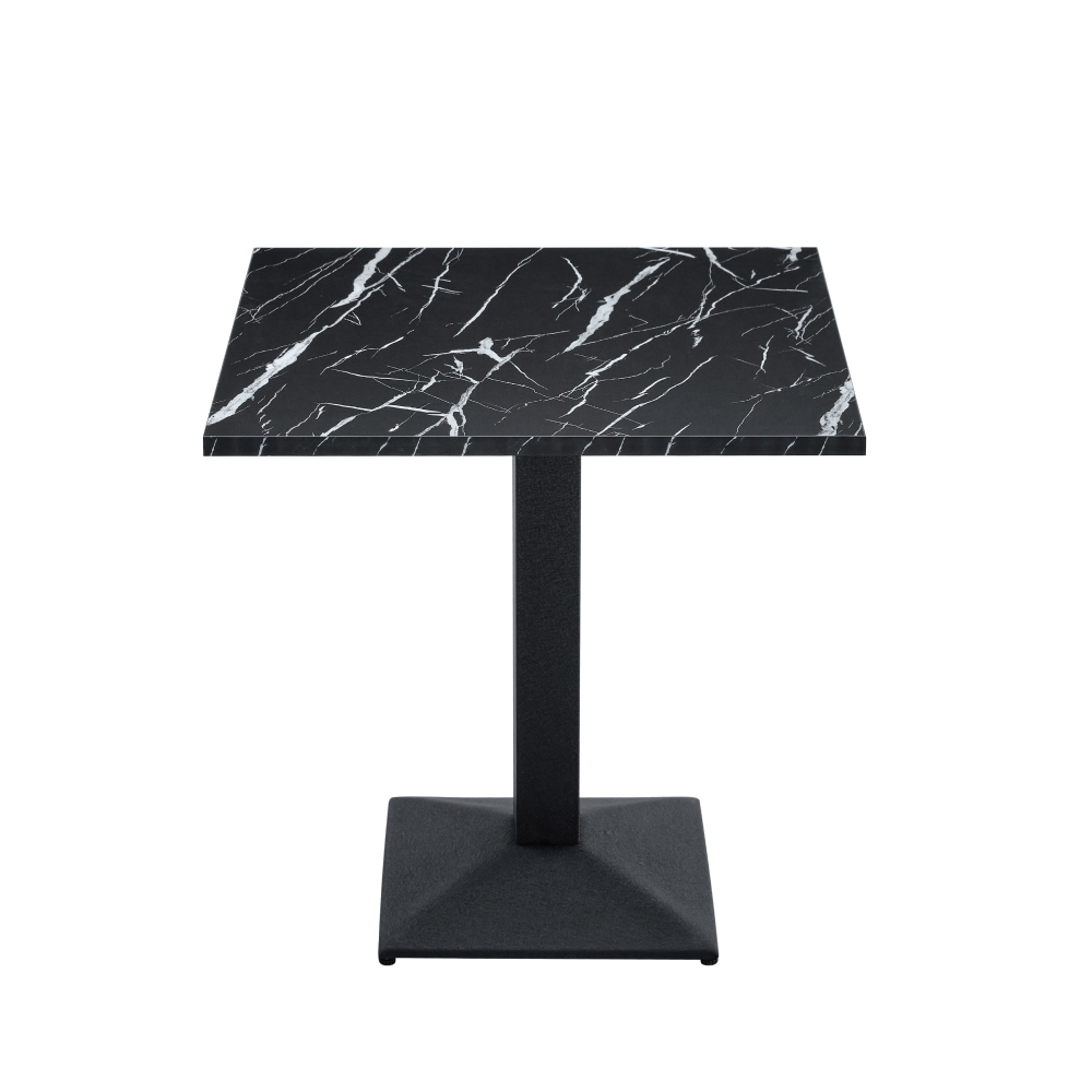 Masă de sufragerie bistro CERVIA TIP 1, marmură neagră/negru, 70x70 cm, 70x70x75 cm Kondela