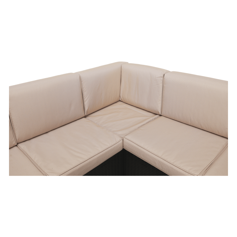 Set de grădină din rattan, 3 piese, maro/bej, RODEN Kondela