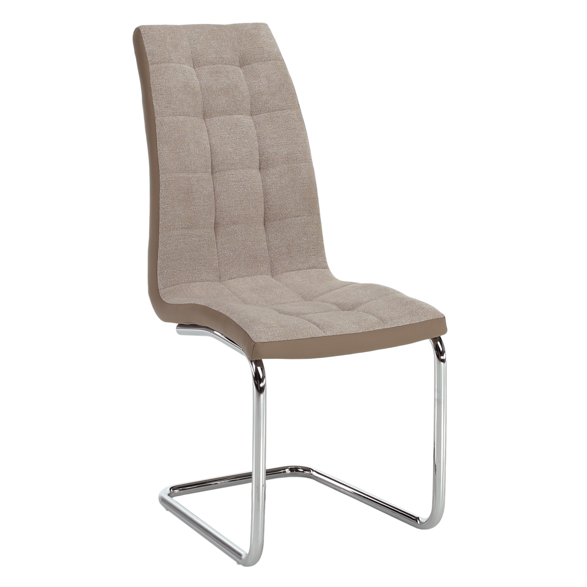 Scaun dining ILHAVO, bej/crom, textil/piele eco/crom, 42x56.5x105 cm Kondela