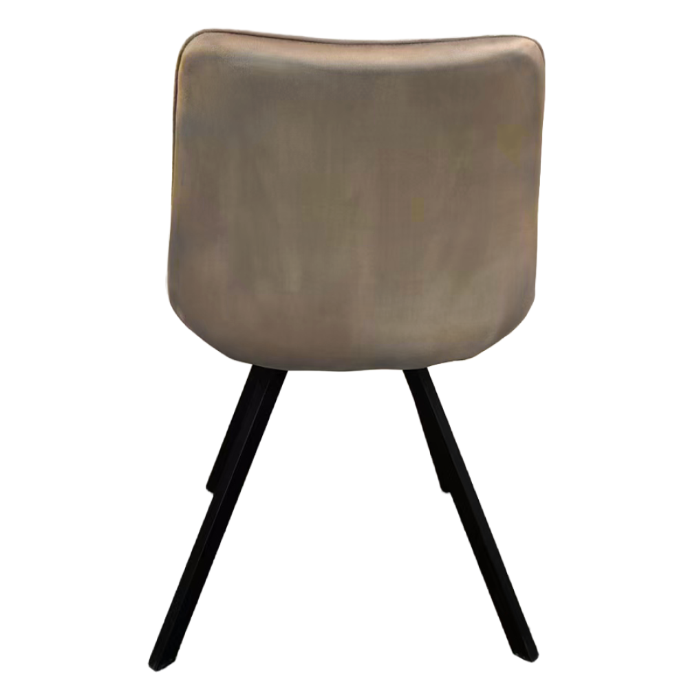 Scaun de luat masa ALASSIO, țesătură Velvet gri-maro Taupe/negru, 55x61x87 cm Kondela