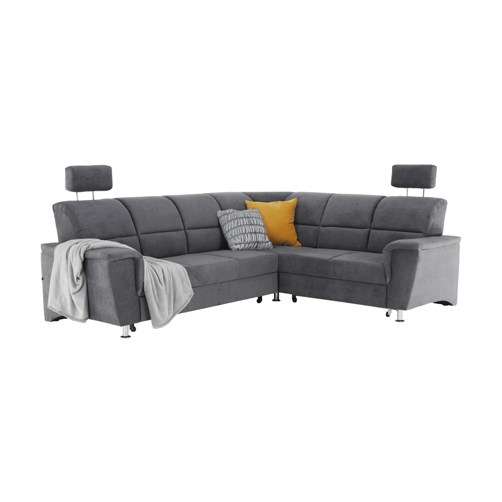 Colțar extensibil ARLES, material textil gri, pe dreapta Kondela
