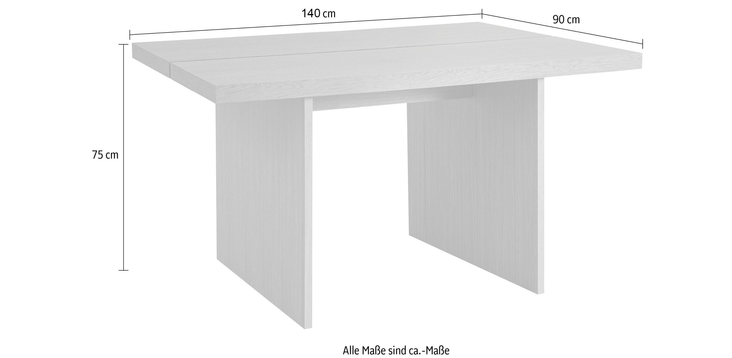 Masa Darja, furnir de stejar, 140 cm latime Arboteca