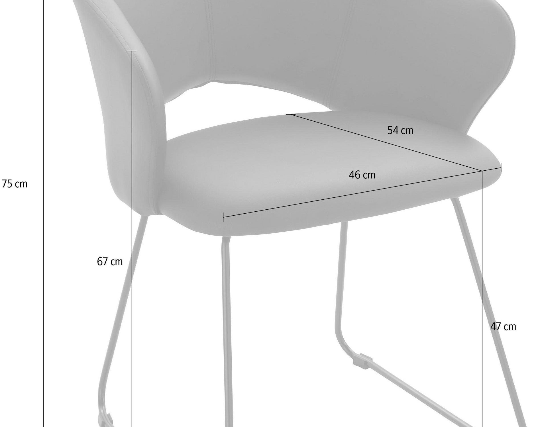 Scaun cu cotiere Plai, imitatie piele, cadru metalic, negru Arboteca